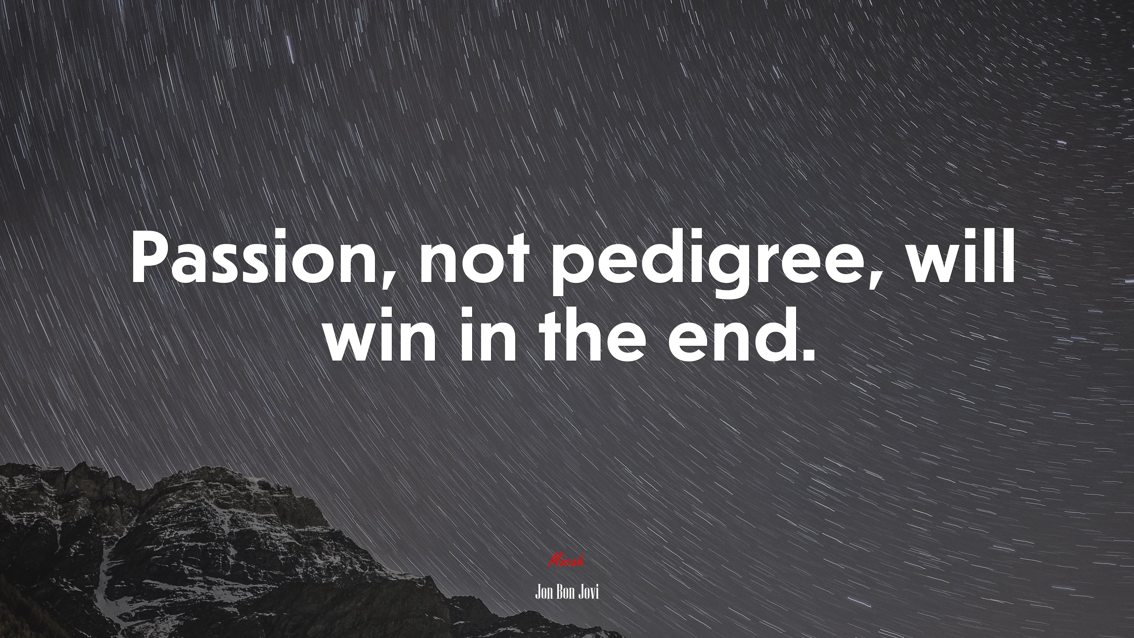 Passion, not pedigree, will win in the end. | Jon Bon Jovi quote HD Wallpaper