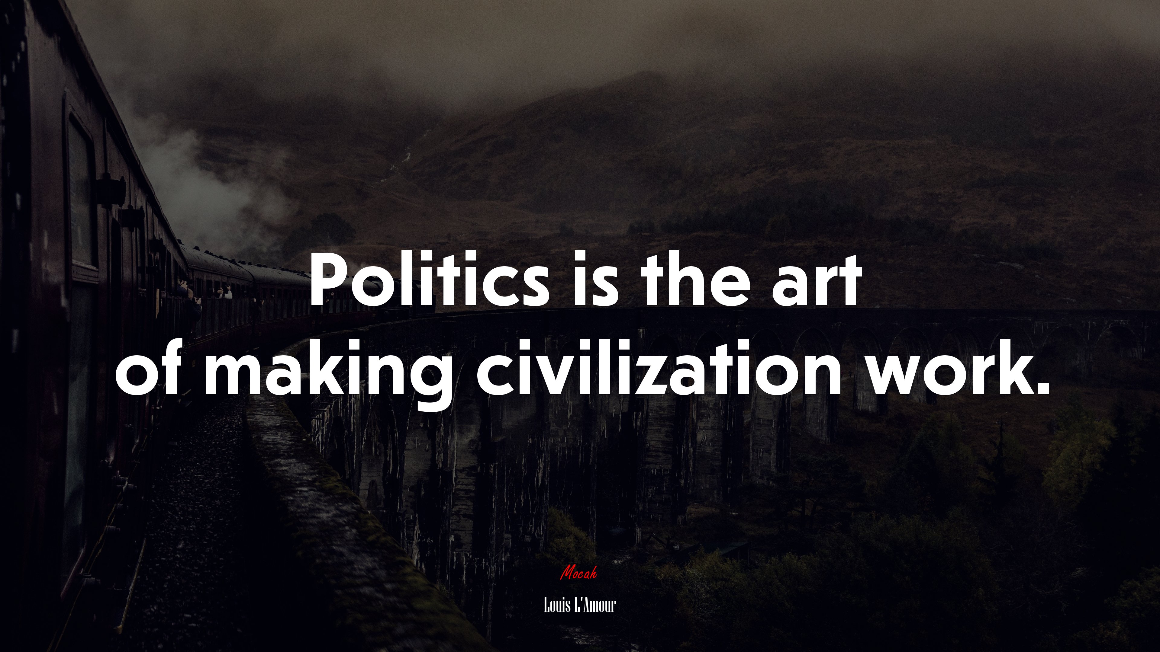 Politics is the art of making civilization work. | Louis LAmour quote HD Wallpaper
