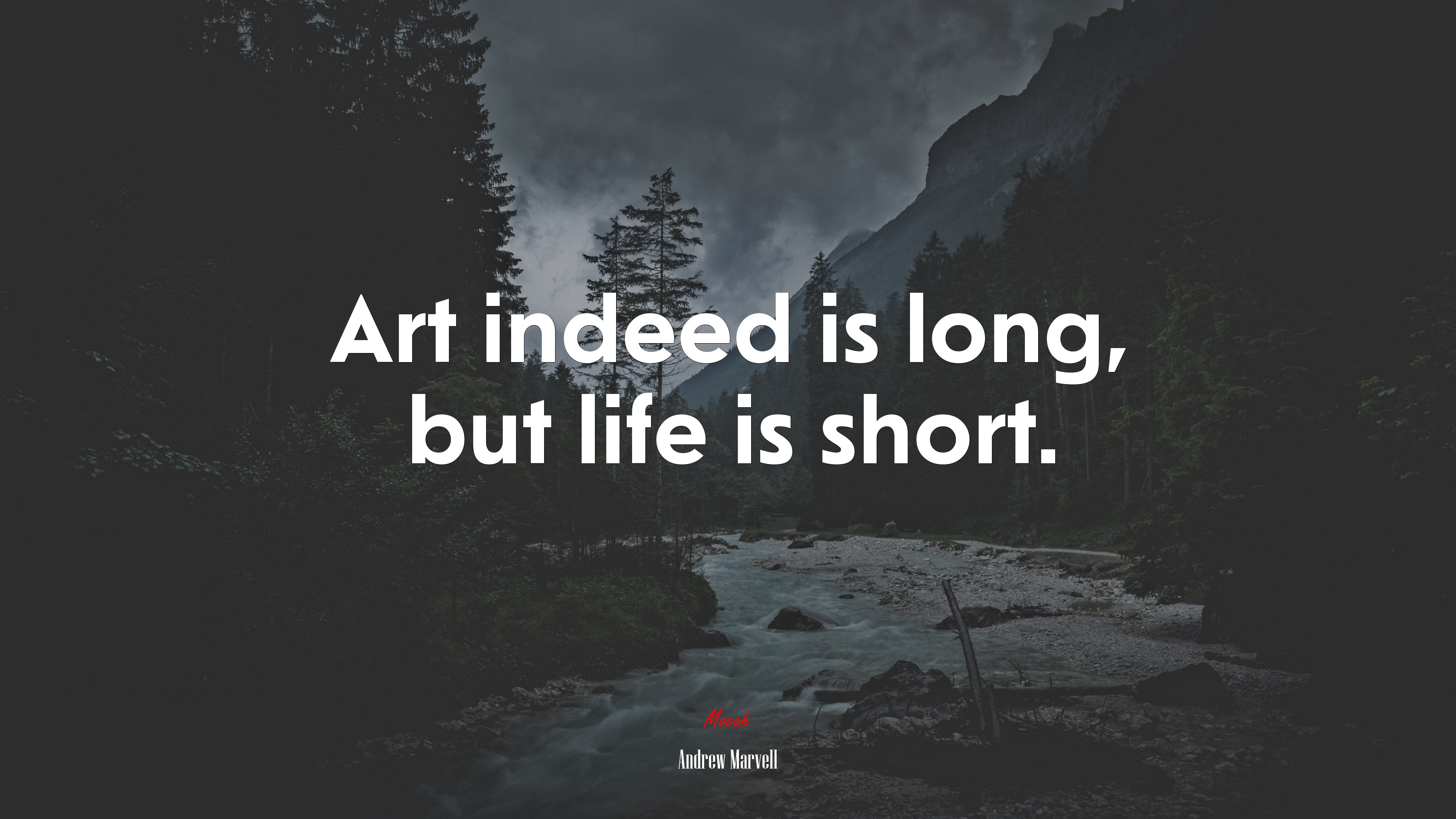 Art indeed is long, but life is short. | Andrew Marvell quote HD Wallpaper