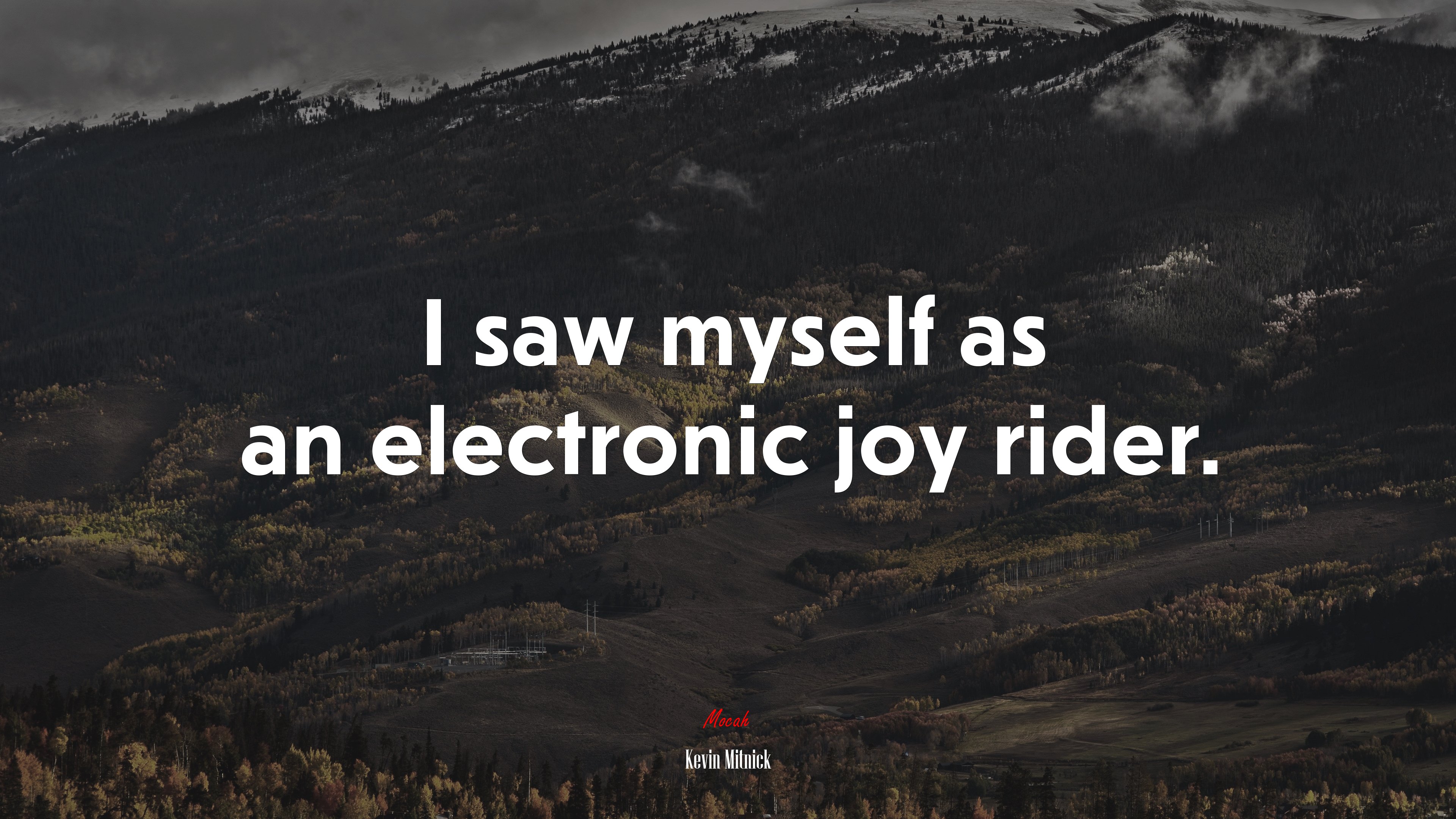 I saw myself as an electronic joy rider. | Kevin Mitnick quote HD Wallpaper