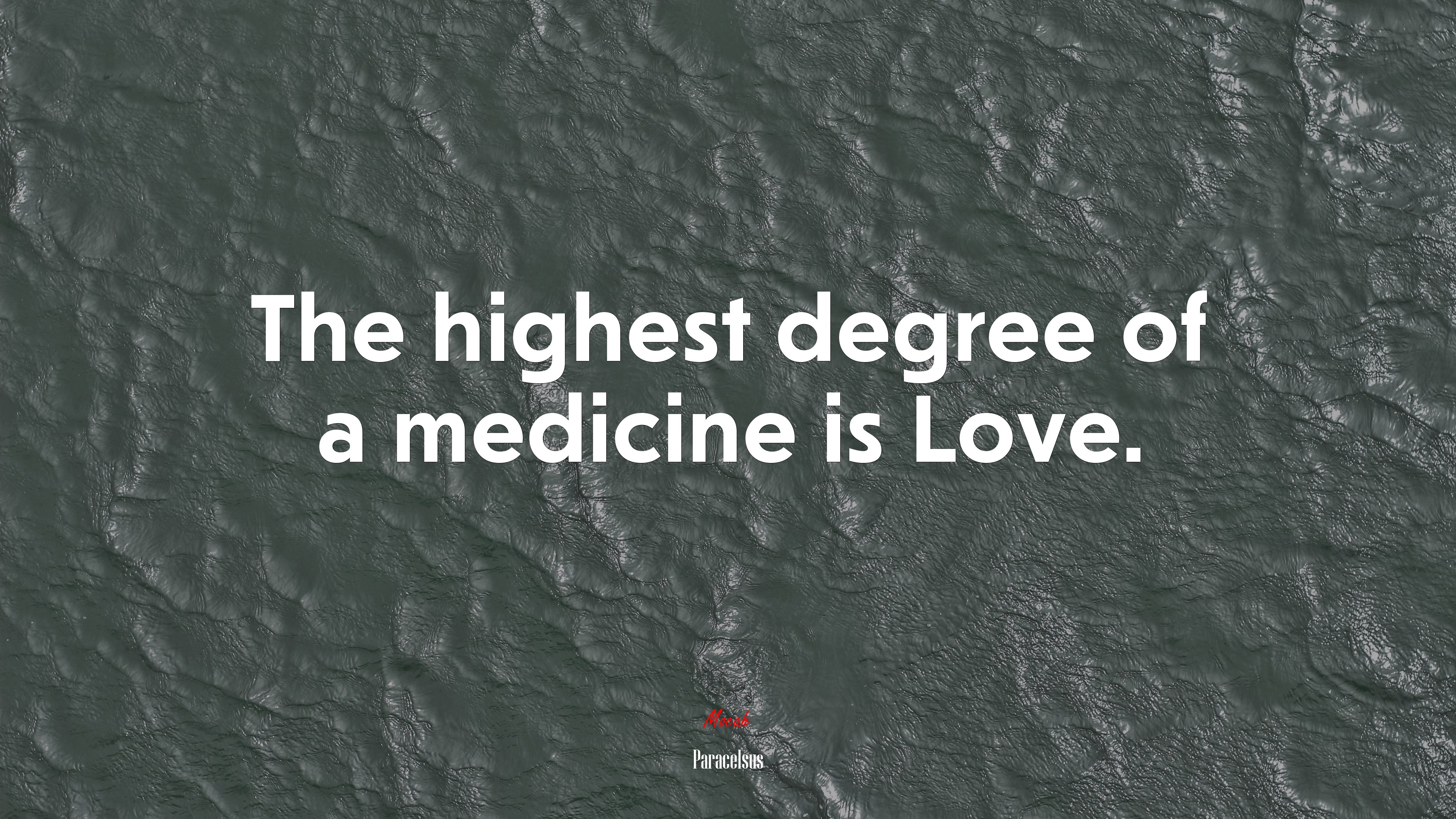 The highest degree of a medicine is Love. | Paracelsus quote HD Wallpaper