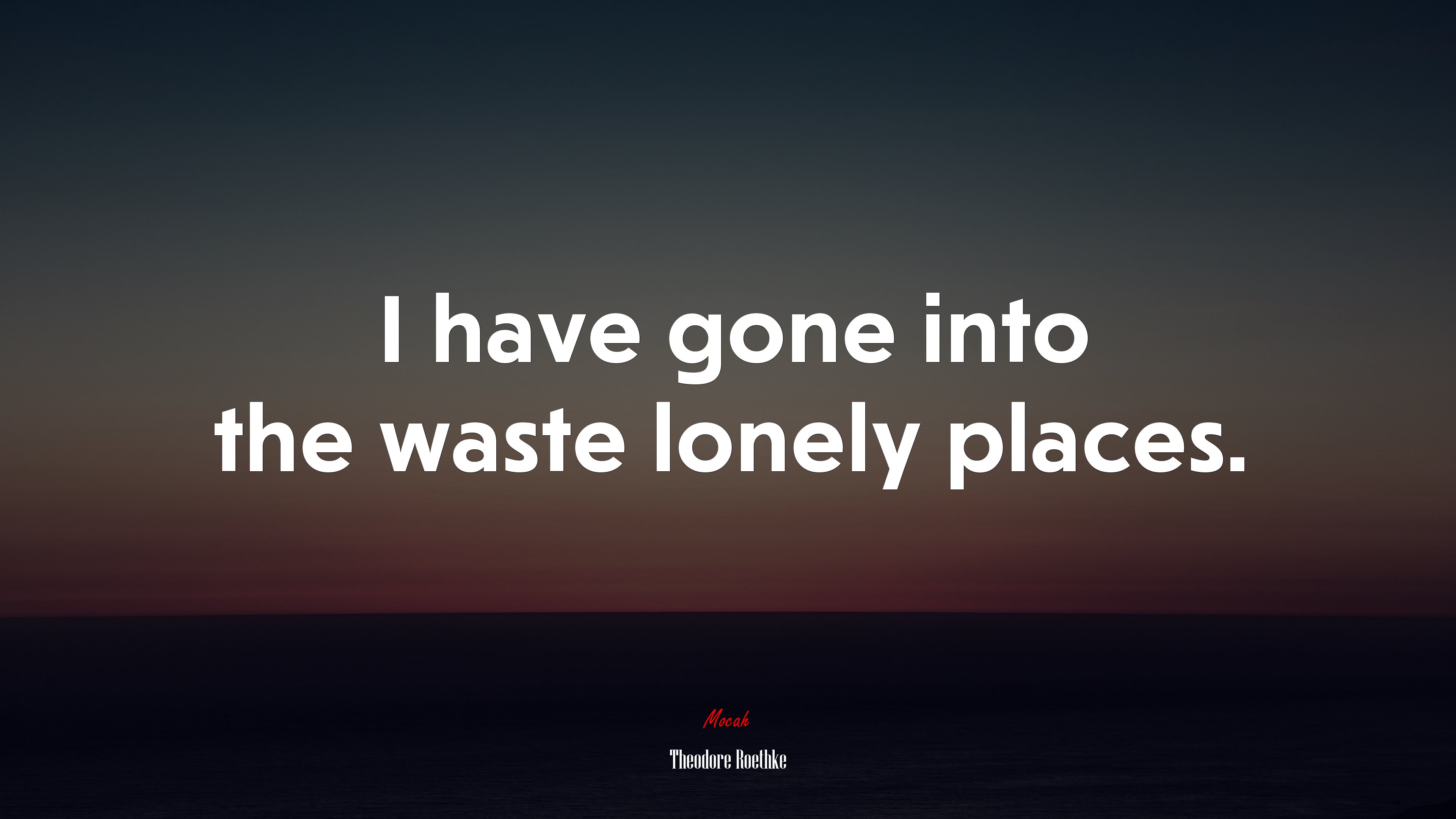 I have gone into the waste lonely places. | Theodore Roethke quote HD Wallpaper