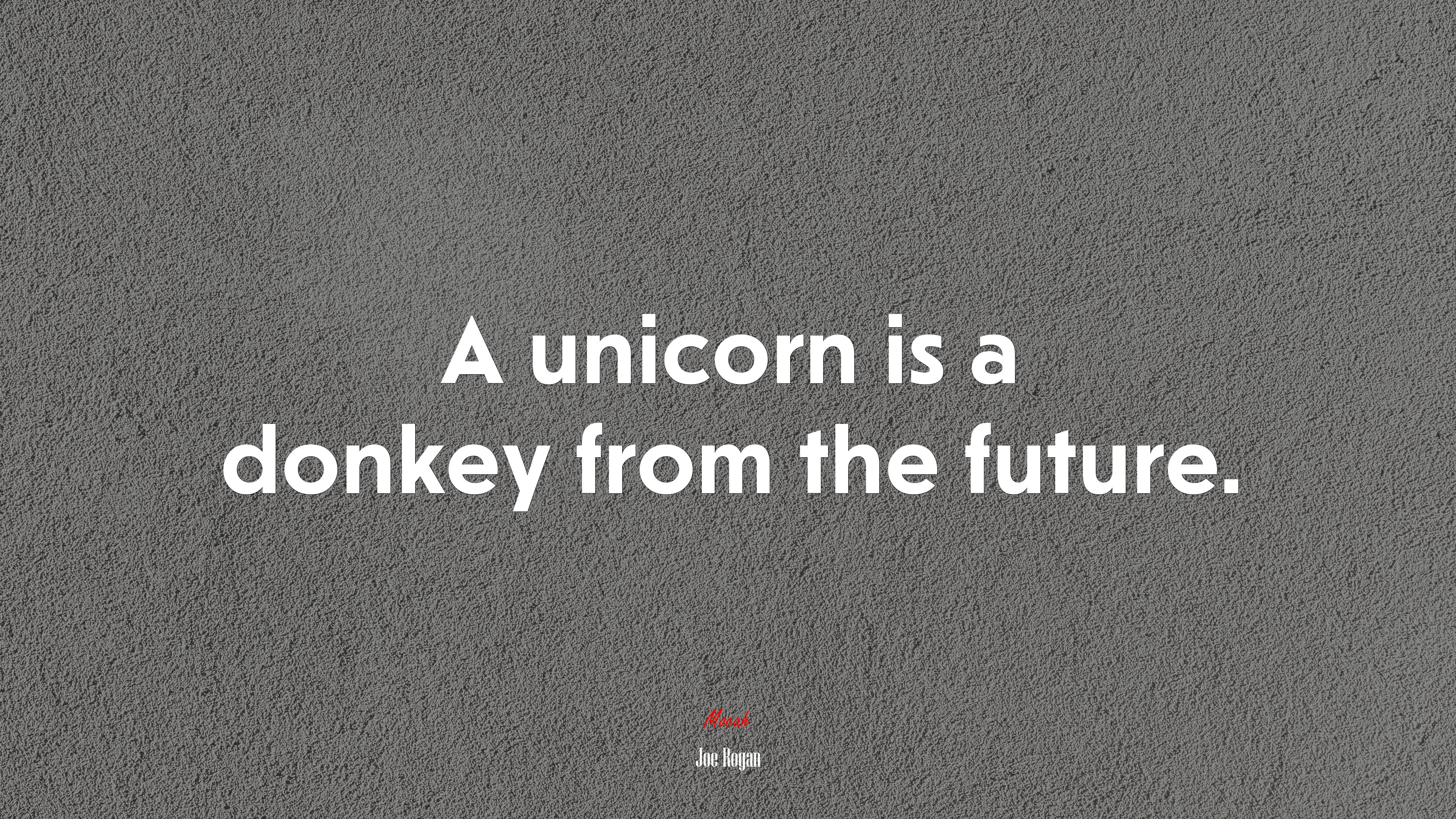 A unicorn is a donkey from the future. | Joe Rogan quote HD Wallpaper
