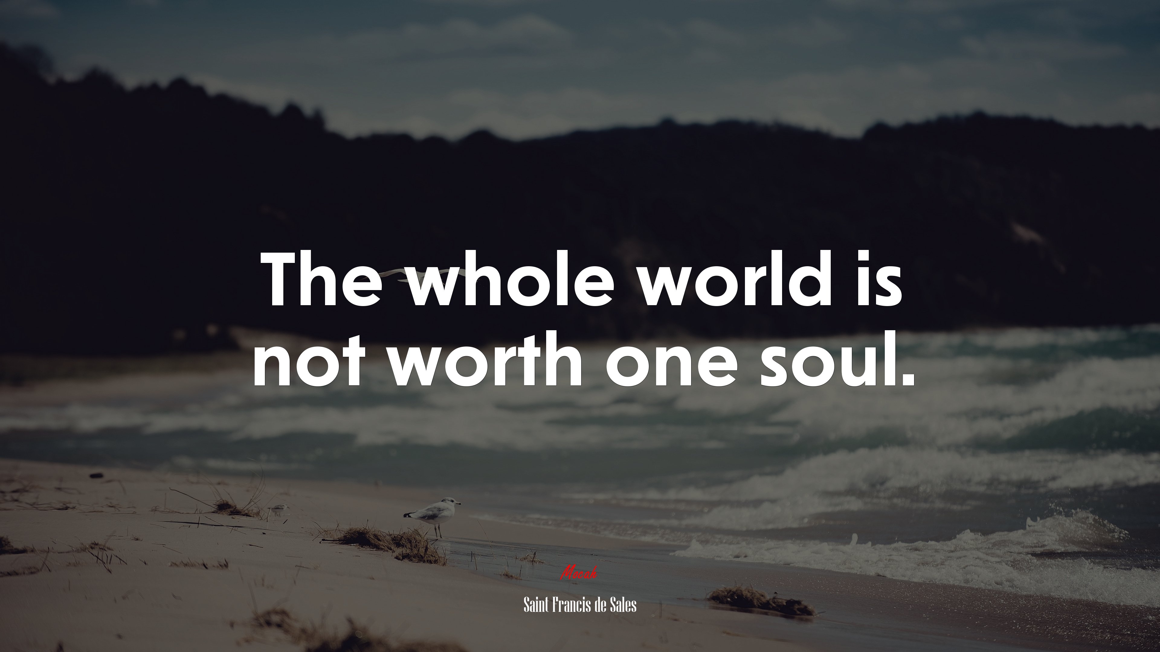 The whole world is not worth one soul. | Saint Francis de Sales quote HD Wallpaper