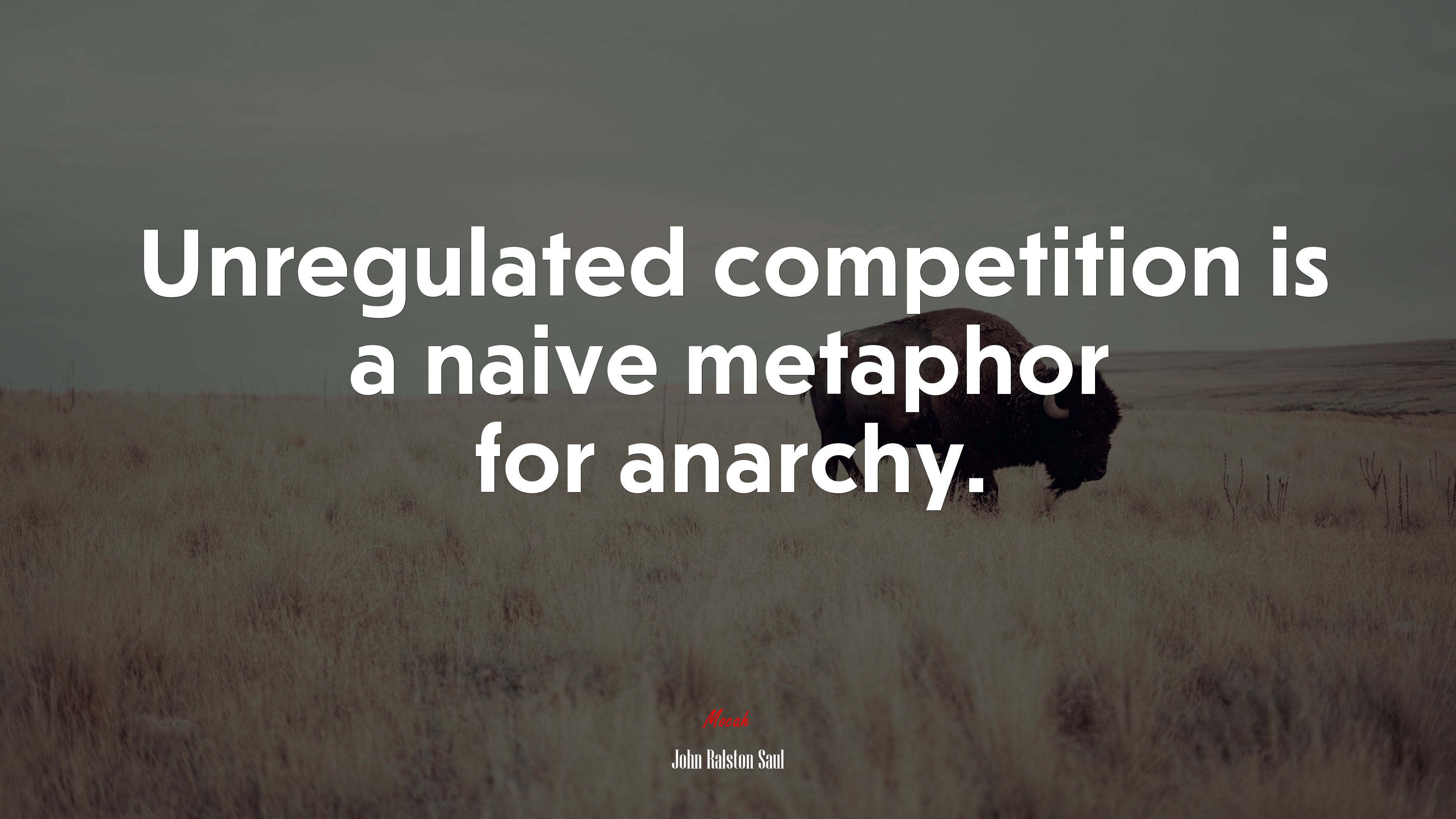 Unregulated competition is a naive metaphor for anarchy. | John Ralston Saul quote HD Wallpaper