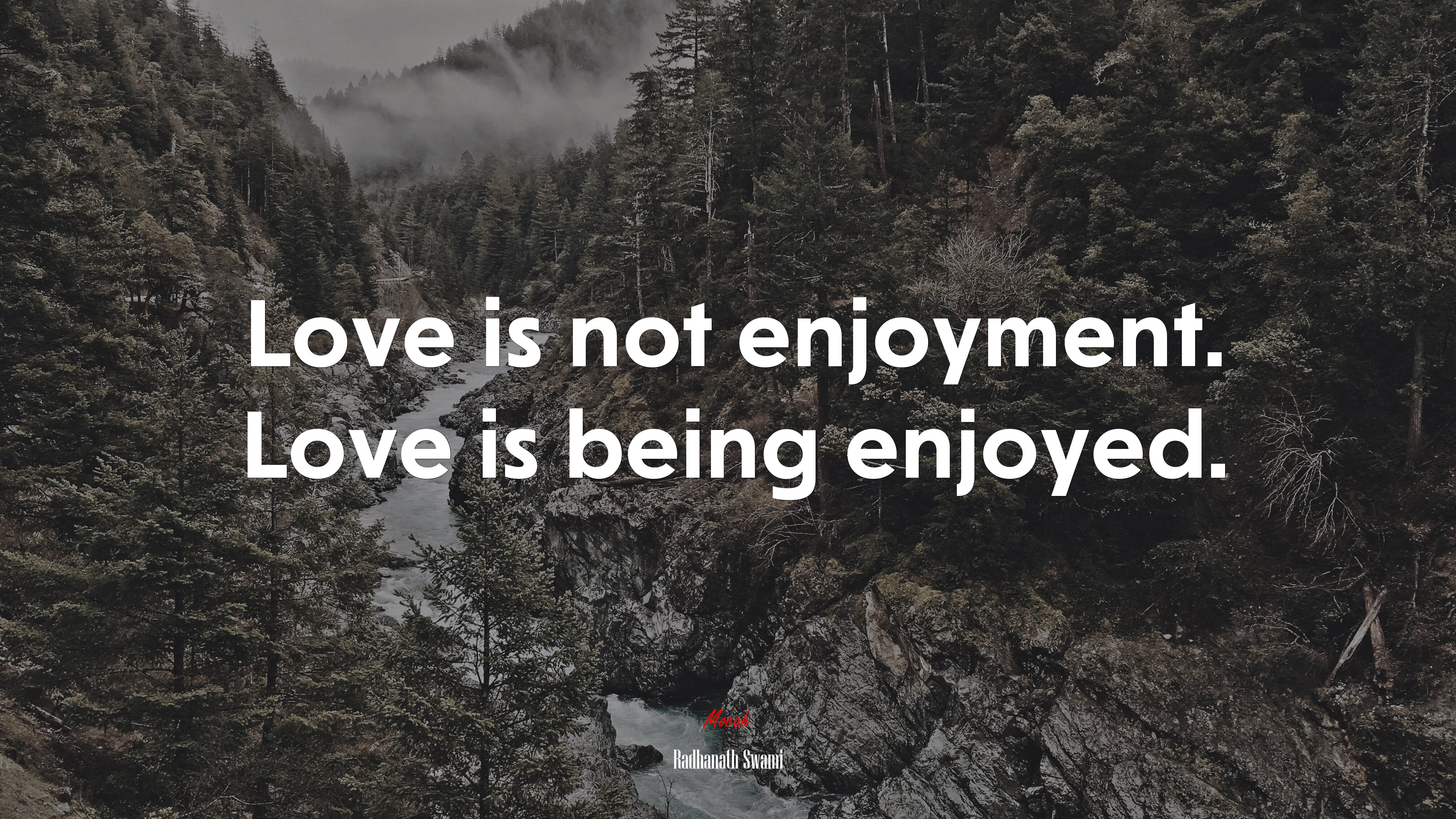 Love is not enjoyment. Love is being enjoyed. | Radhanath Swami quote HD Wallpaper