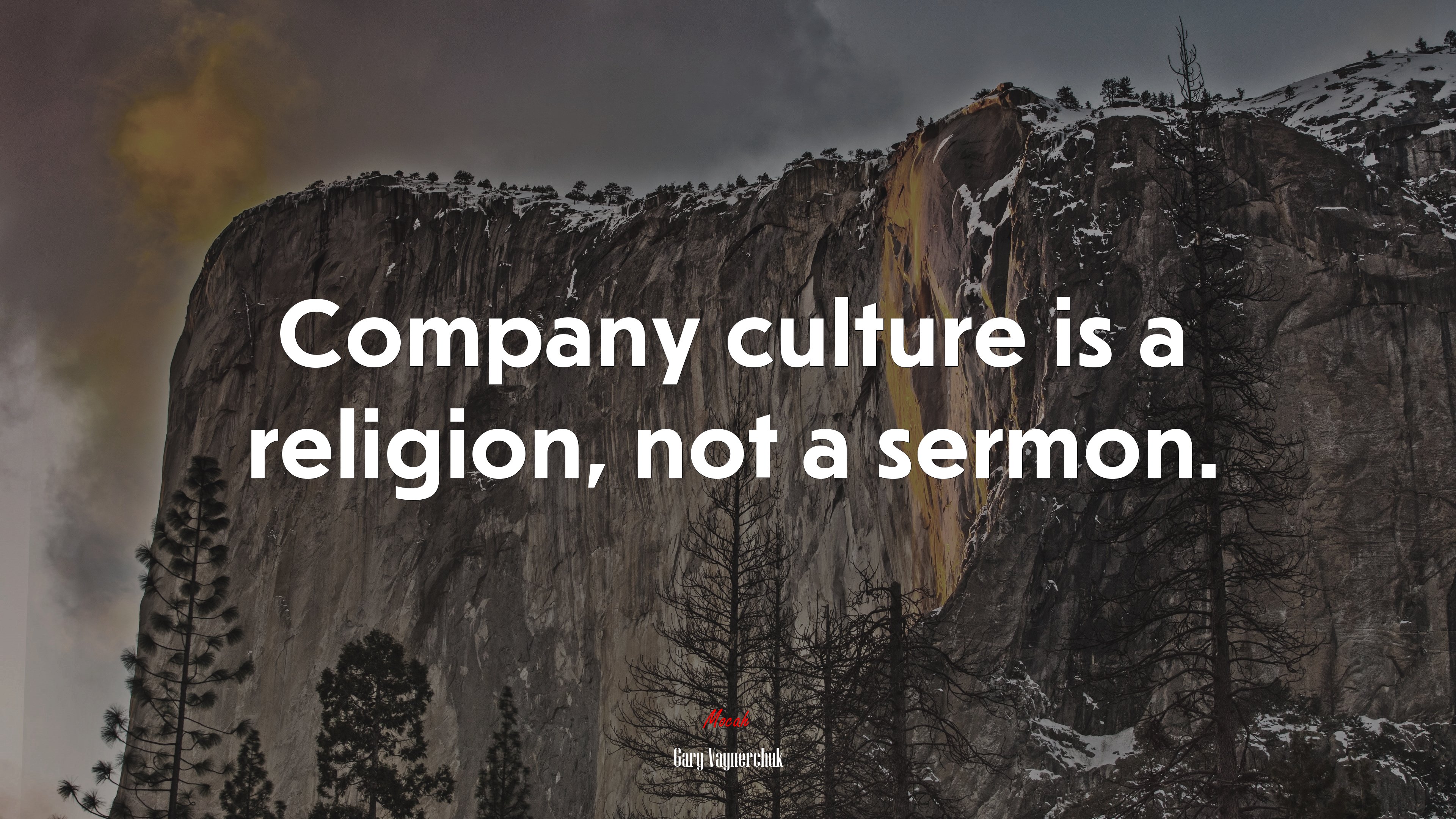 Company culture is a religion, not a sermon. | Gary Vaynerchuk quote HD Wallpaper