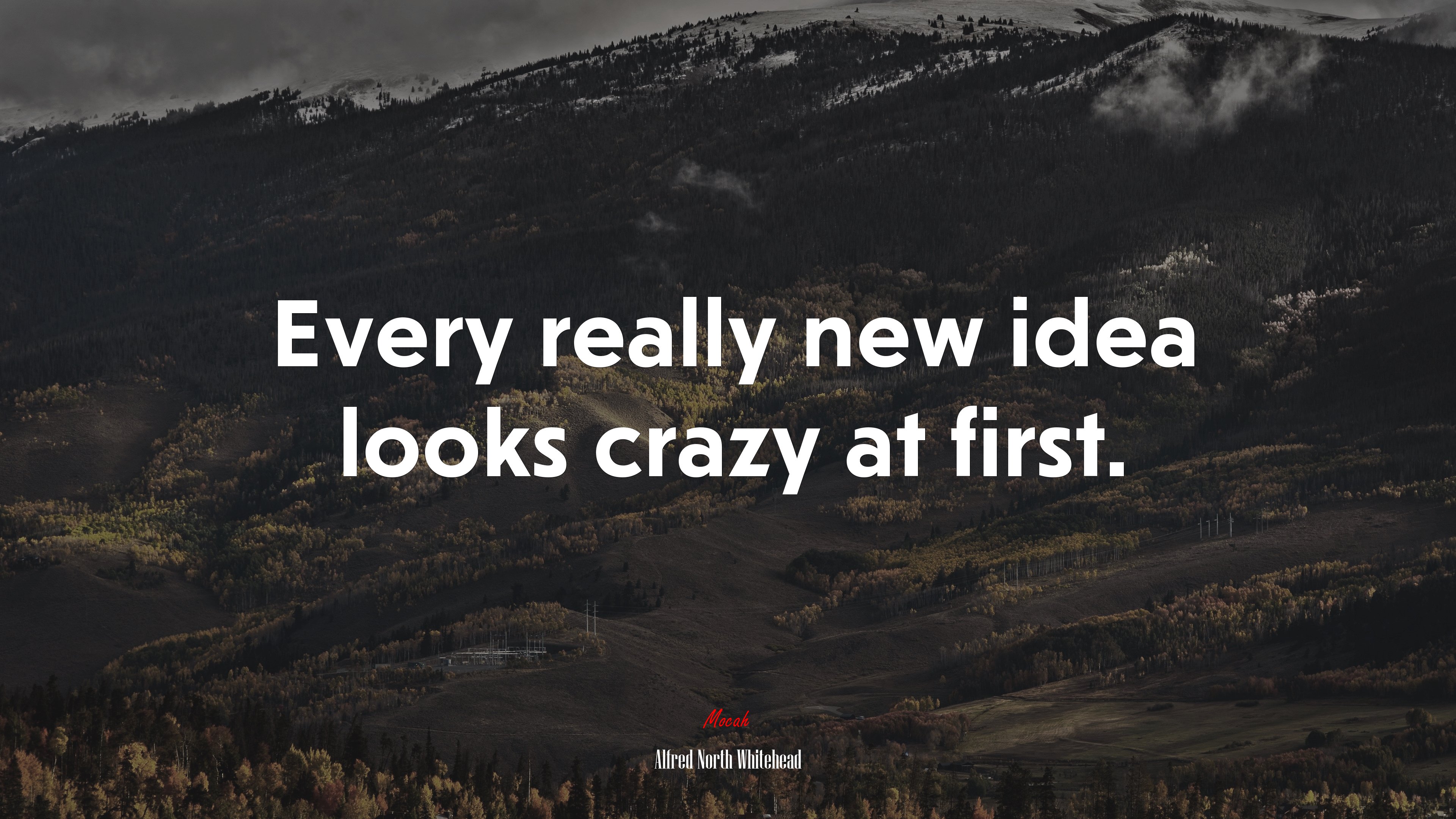 Every really new idea looks crazy at first. | Alfred North Whitehead quote HD Wallpaper