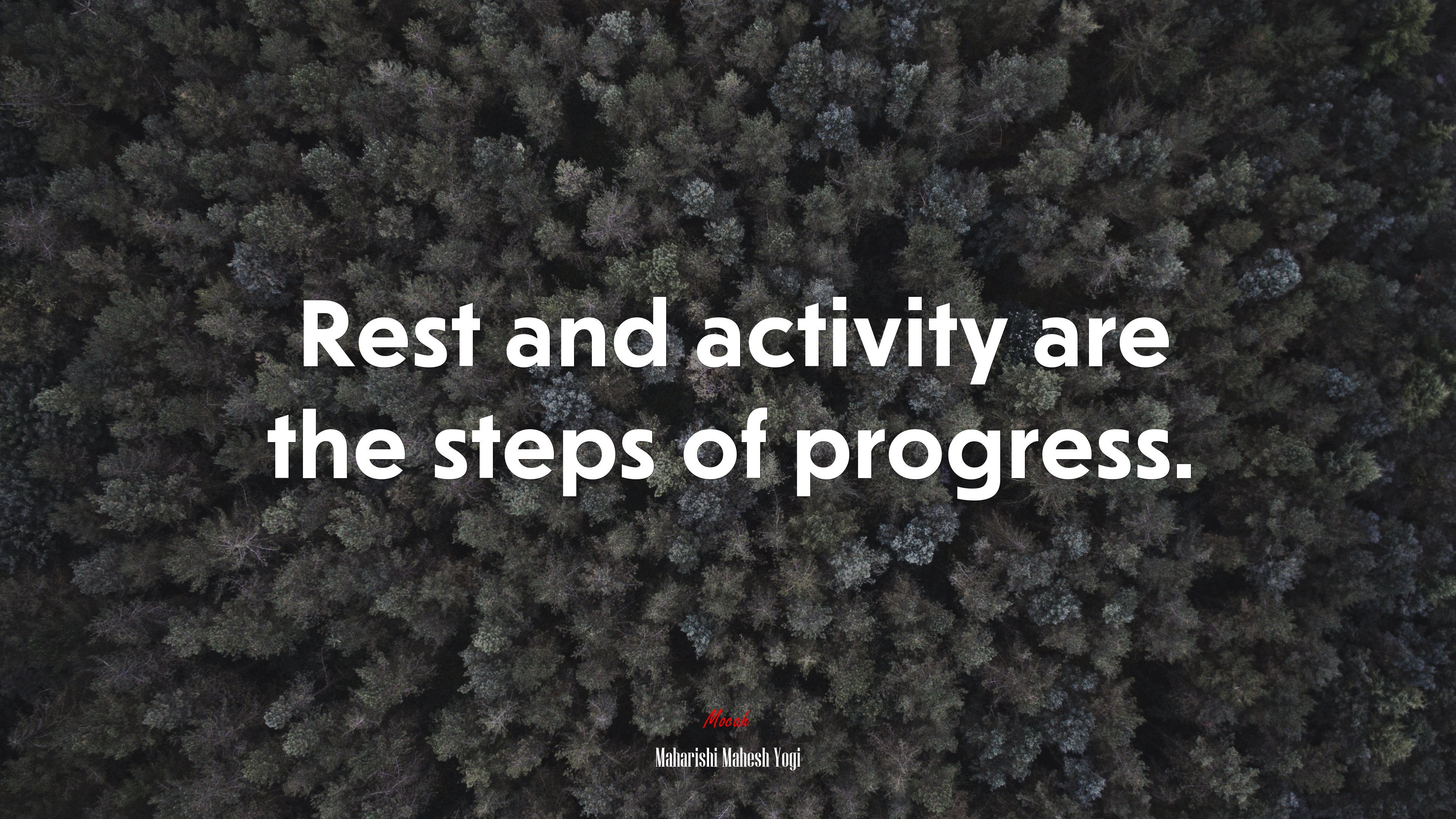 Rest and activity are the steps of progress. | Maharishi Mahesh Yogi quote HD Wallpaper