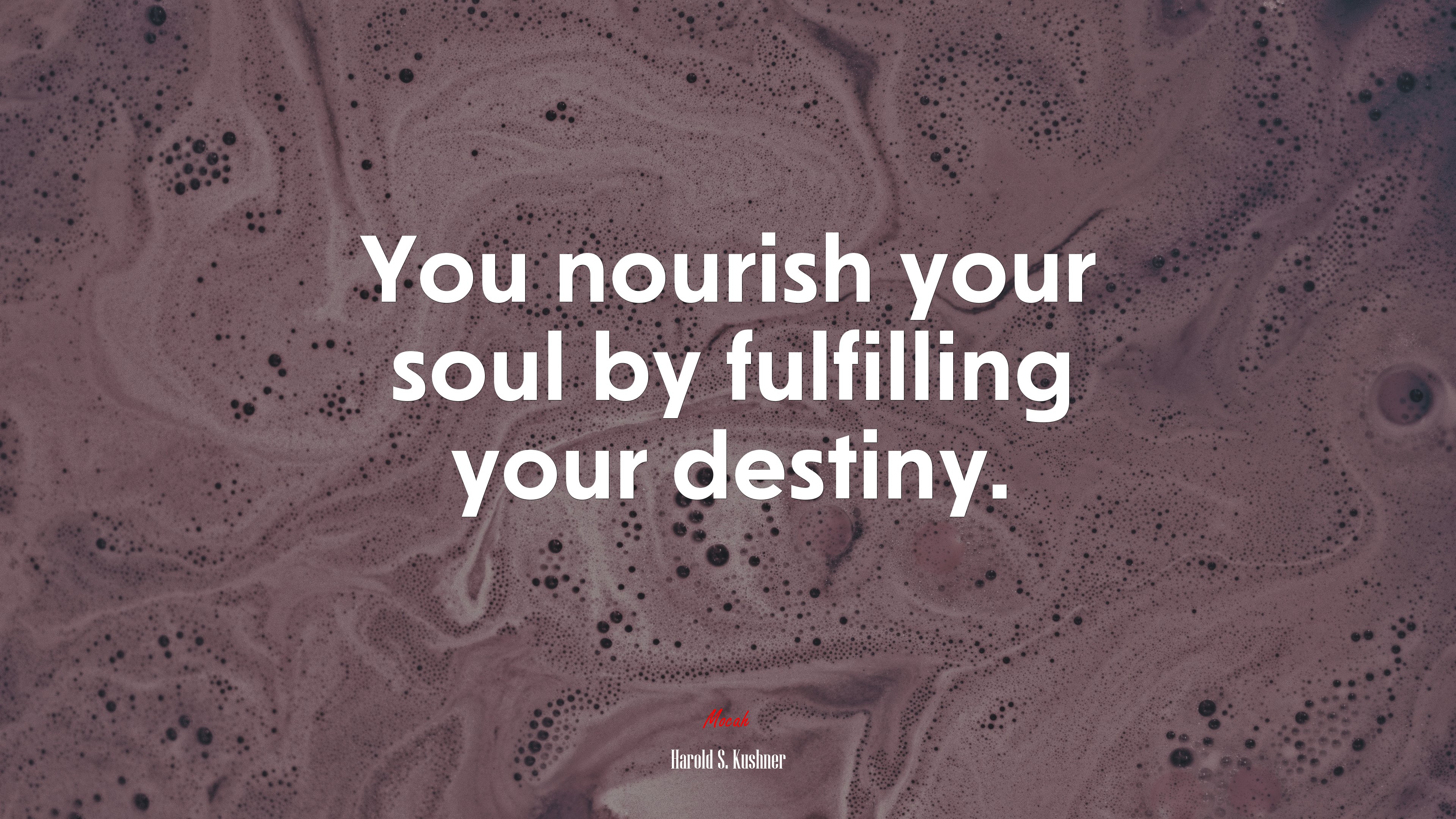 You nourish your soul by fulfilling your destiny. | Harold S. Kushner quote HD Wallpaper
