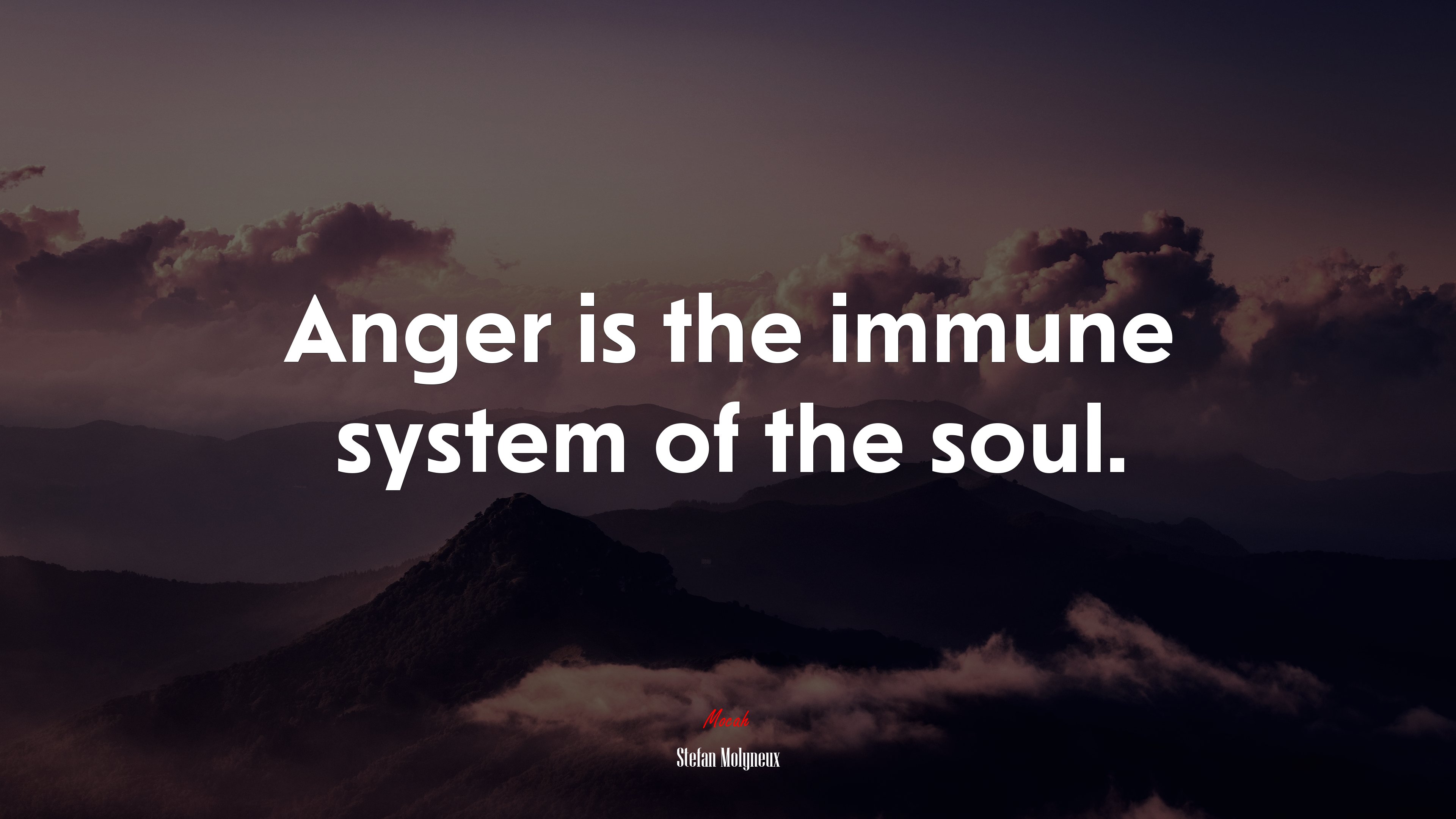 Anger is the immune system of the soul. | Stefan Molyneux quote HD Wallpaper