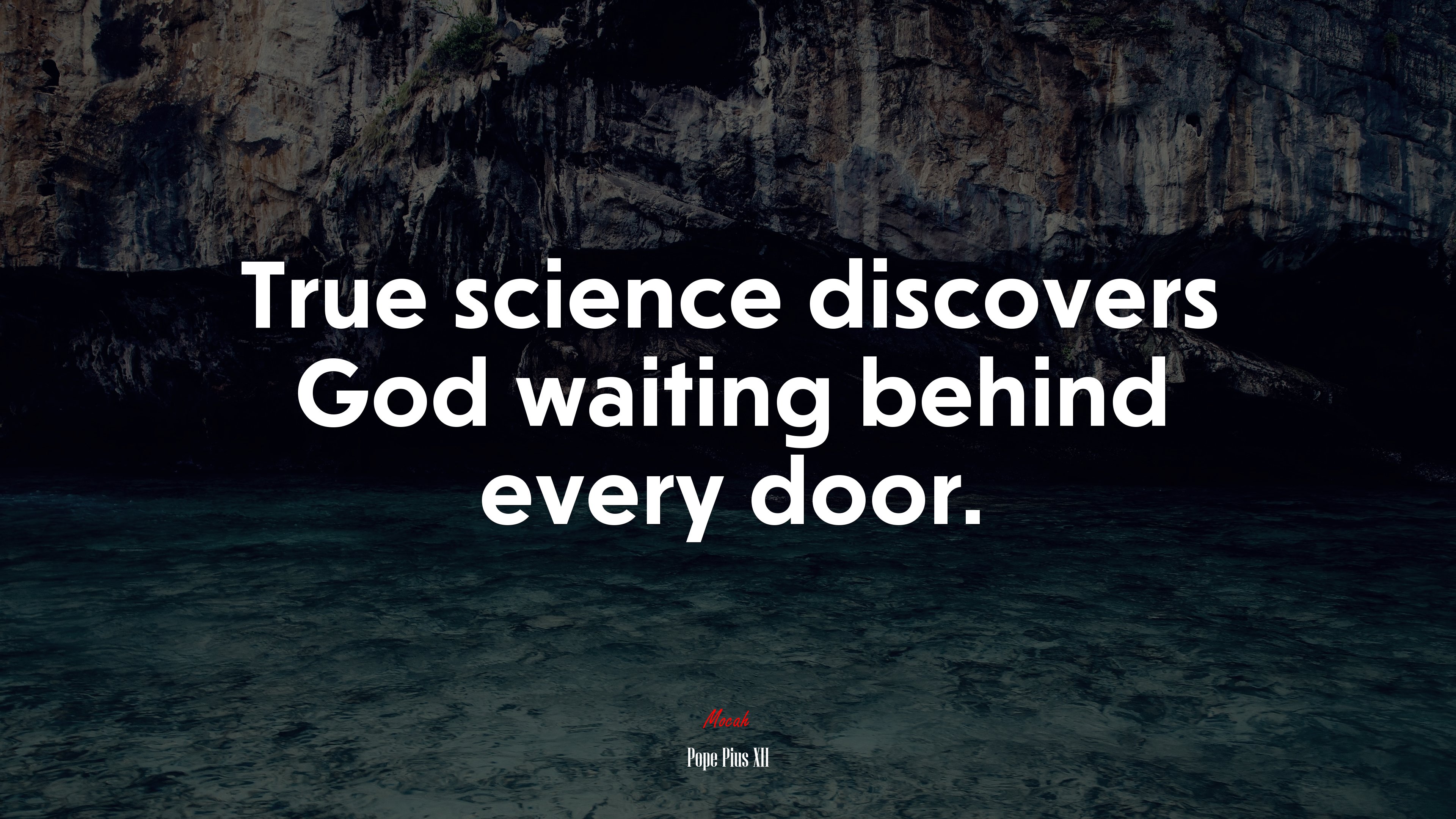 True science discovers God waiting behind every door. | Pope Pius XII quote HD Wallpaper