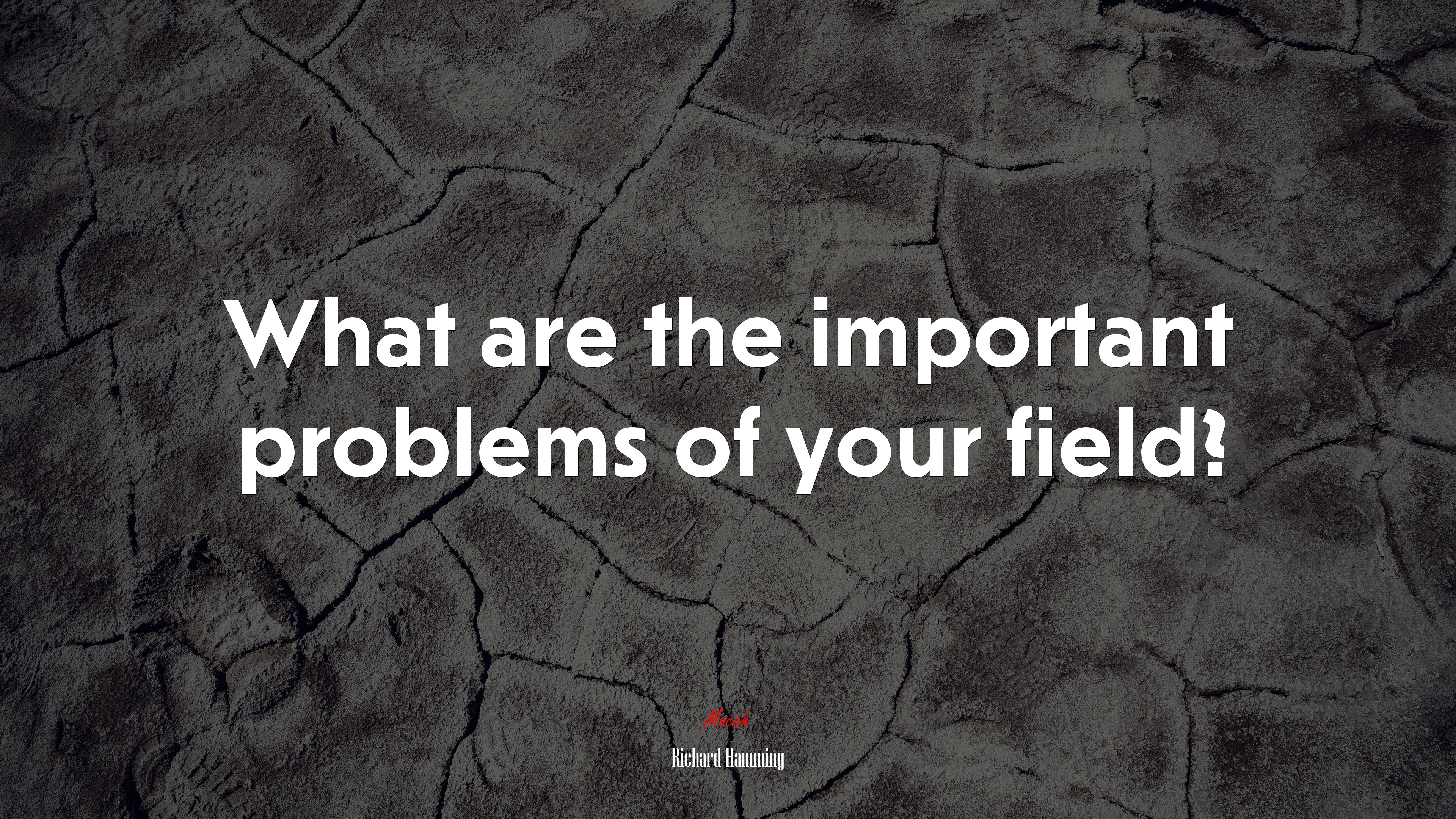 What are the important problems of your field? | Richard Hamming quote HD Wallpaper