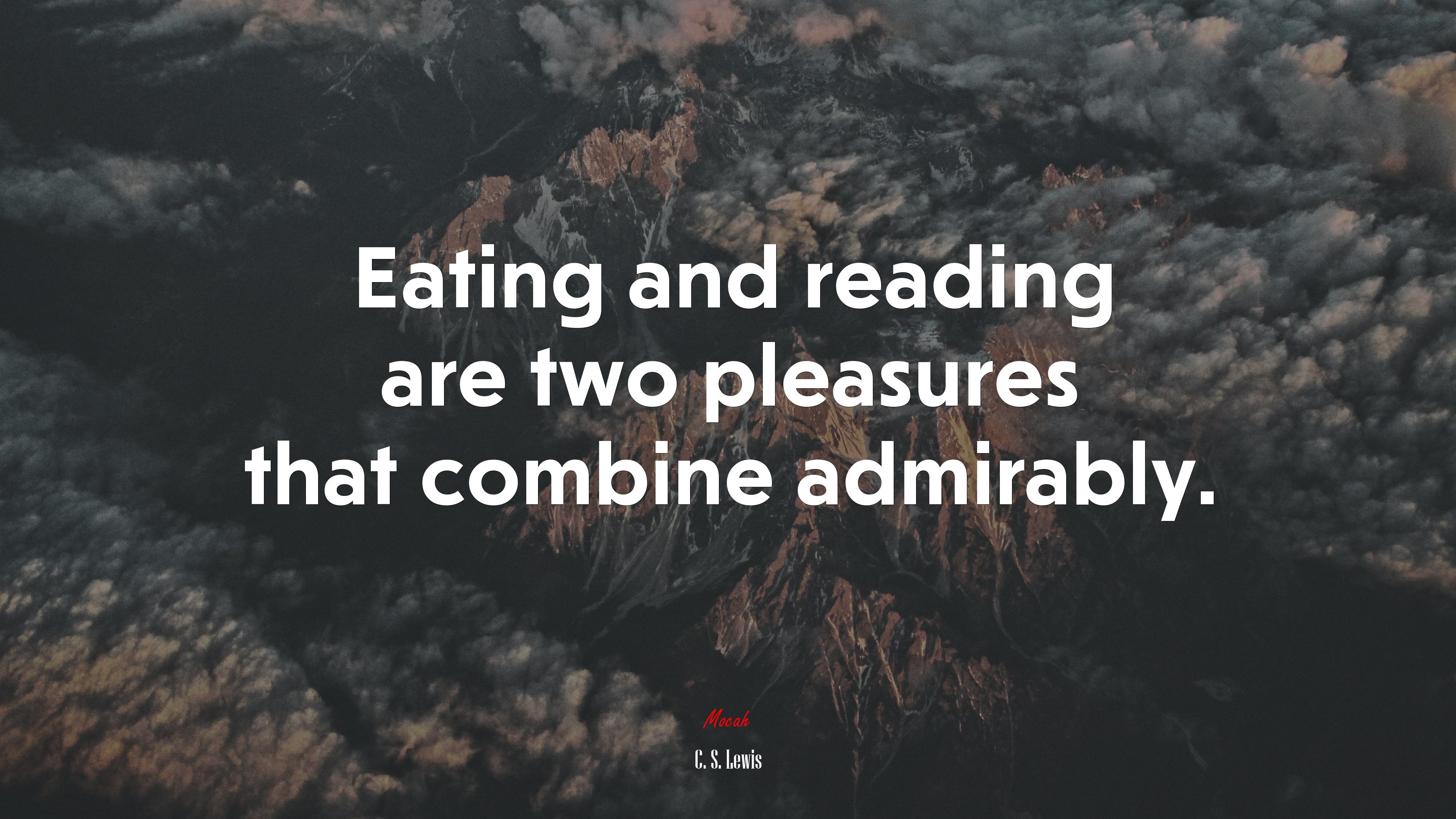 Eating and reading are two pleasures that combine admirably. | C. S. Lewis quote HD Wallpaper