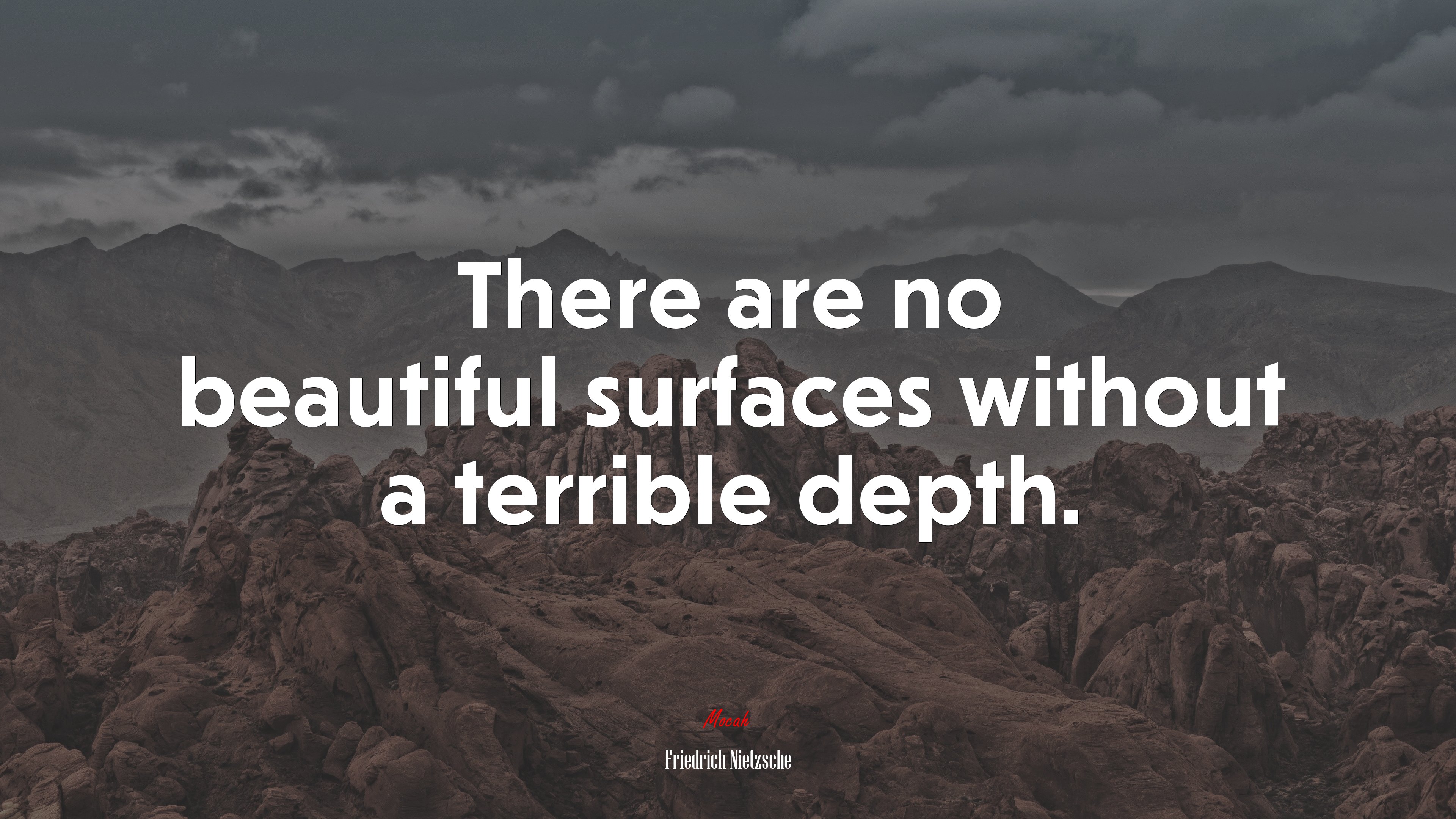 There are no beautiful surfaces without a terrible depth. | Friedrich Nietzsche quote HD Wallpaper