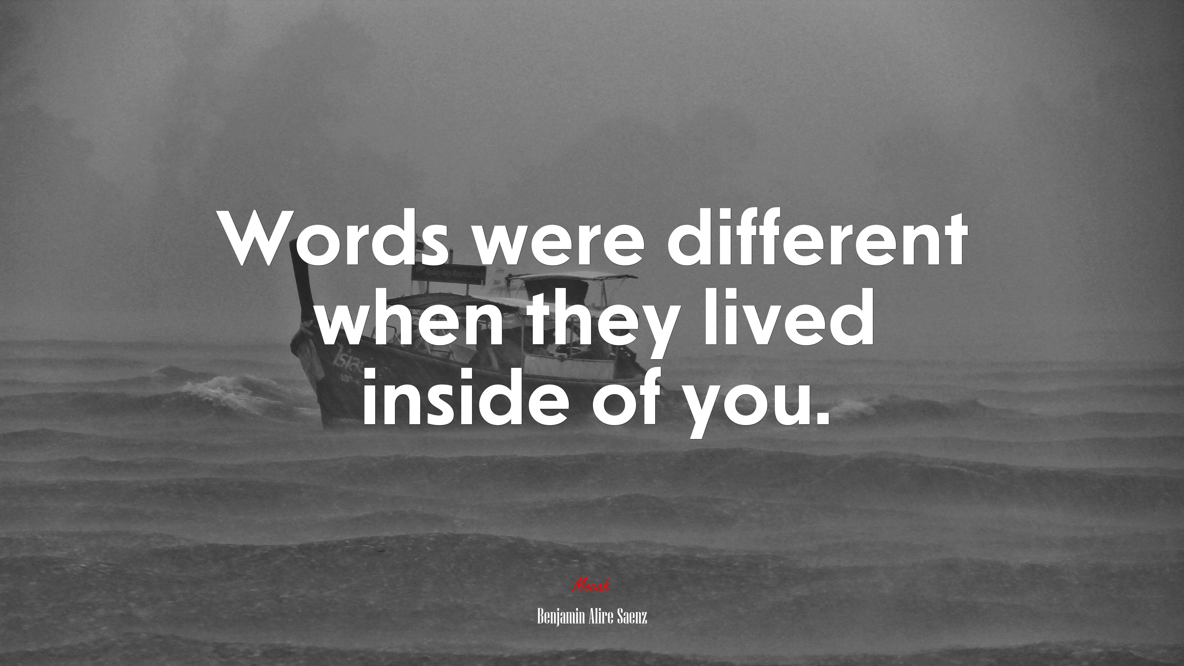 Words were different when they lived inside of you. | Benjamin Alire Sáenz quote HD Wallpaper