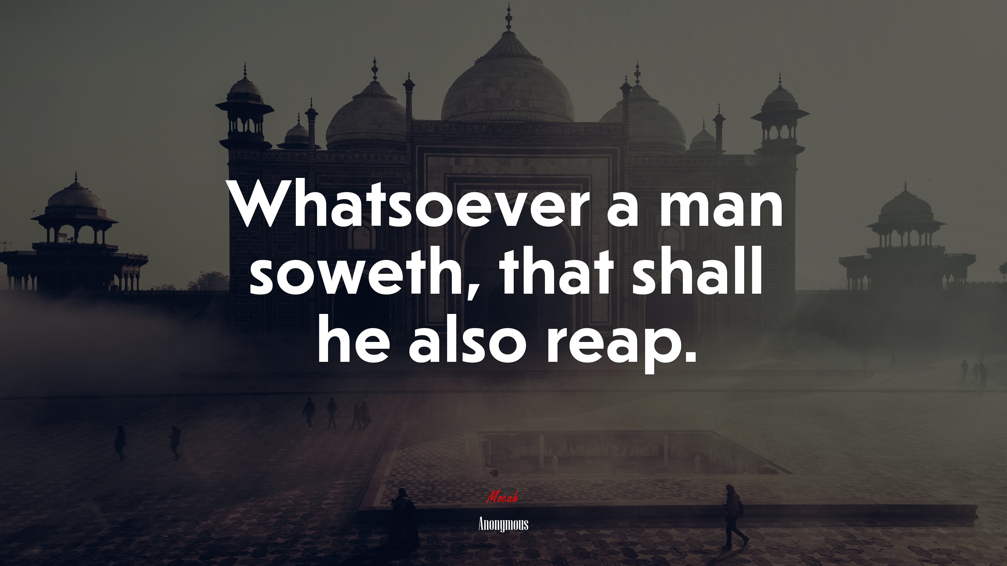 Whatsoever a man soweth, that shall he also reap. | Anonymous quote HD Wallpaper