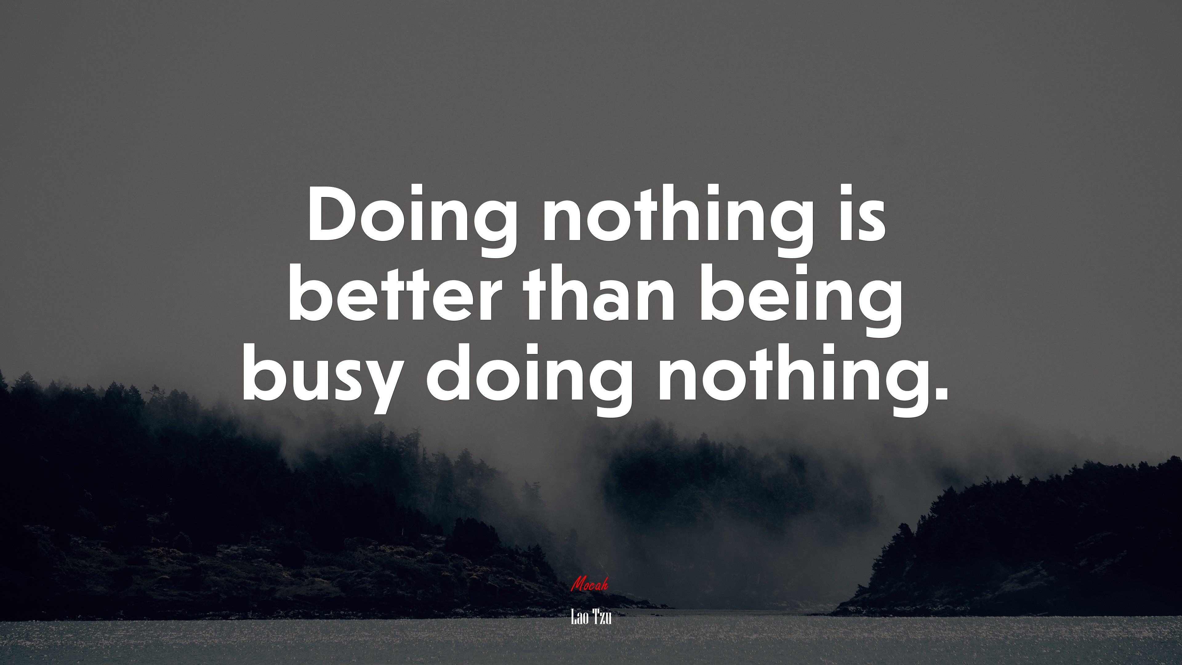 Doing nothing is better than being busy doing nothing. | Lao Tzu quote HD Wallpaper