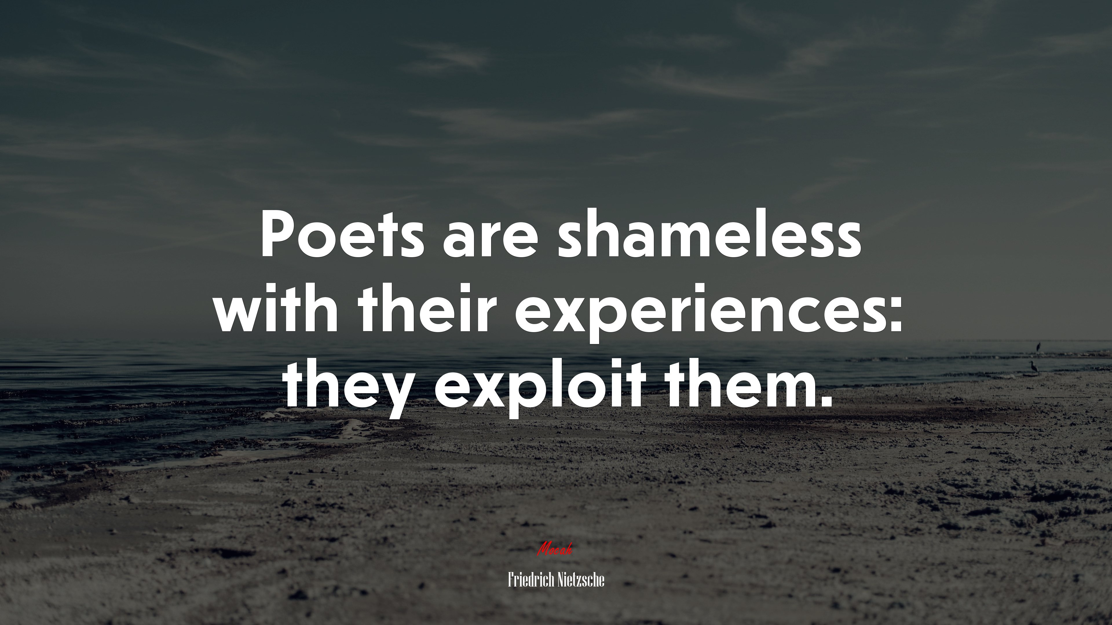 Poets are shameless with their experiences: they exploit them. | Friedrich Nietzsche quote HD Wallpaper