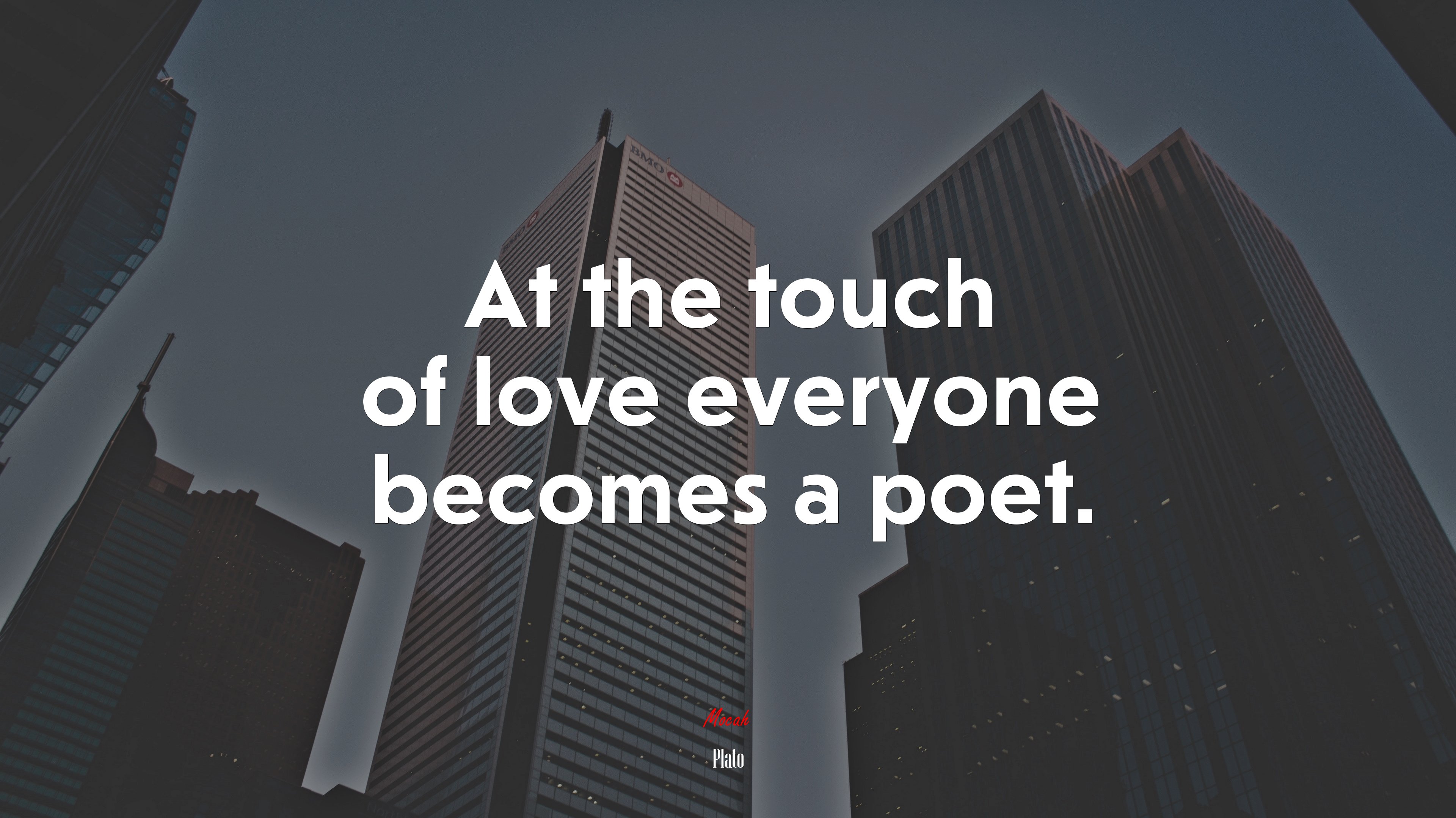 At the touch of love everyone becomes a poet. | Plato quote HD Wallpaper