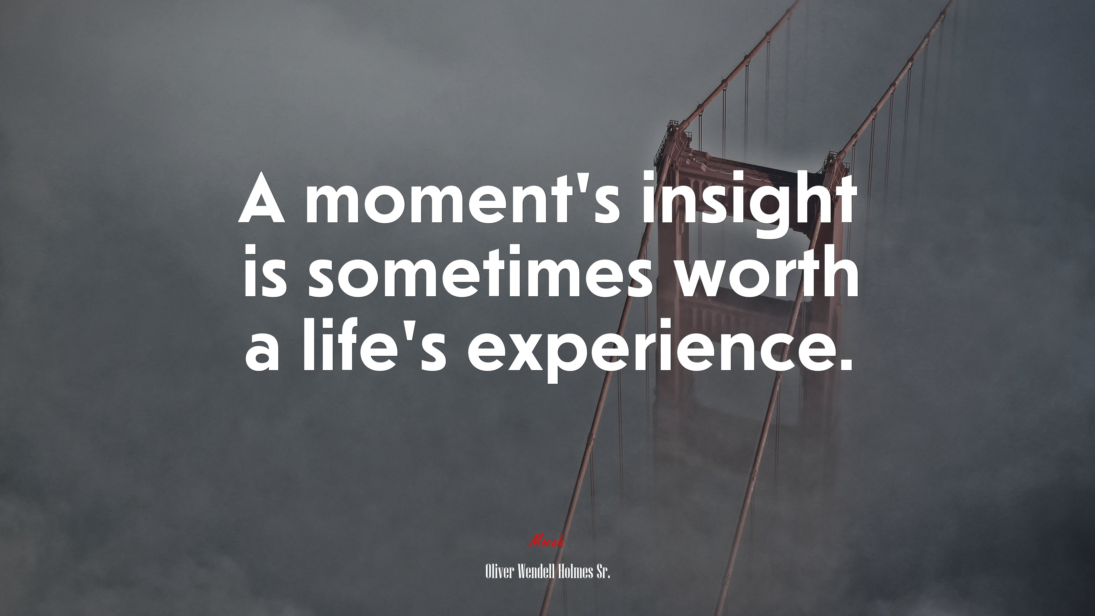 A moment’s insight is sometimes worth a life’s experience. | Oliver Wendell Holmes Sr. quote HD Wallpaper