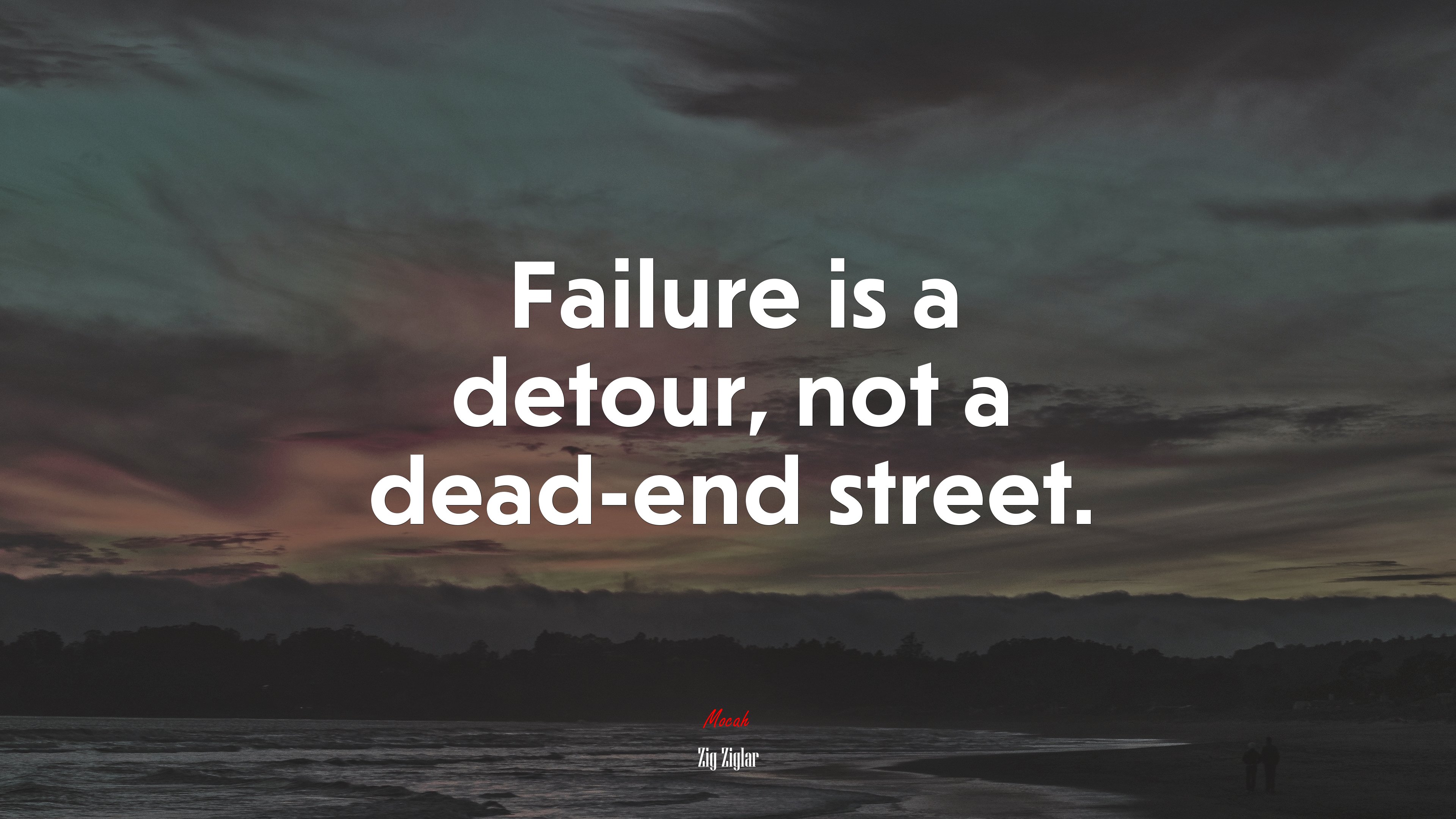Failure is a detour, not a dead-end street. | Zig Ziglar quote HD Wallpaper