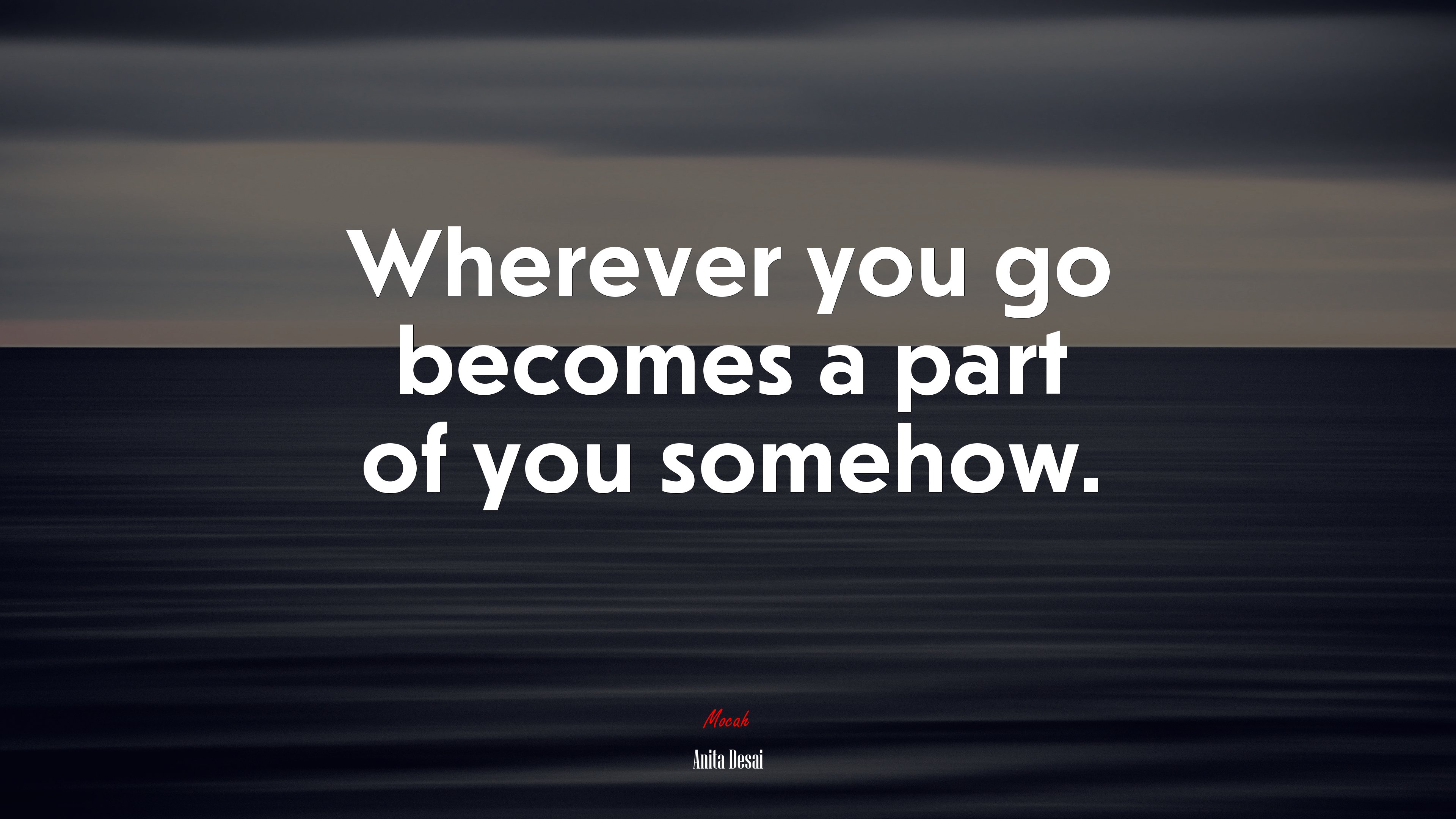 Wherever you go becomes a part of you somehow. | Anita Desai quote HD Wallpaper