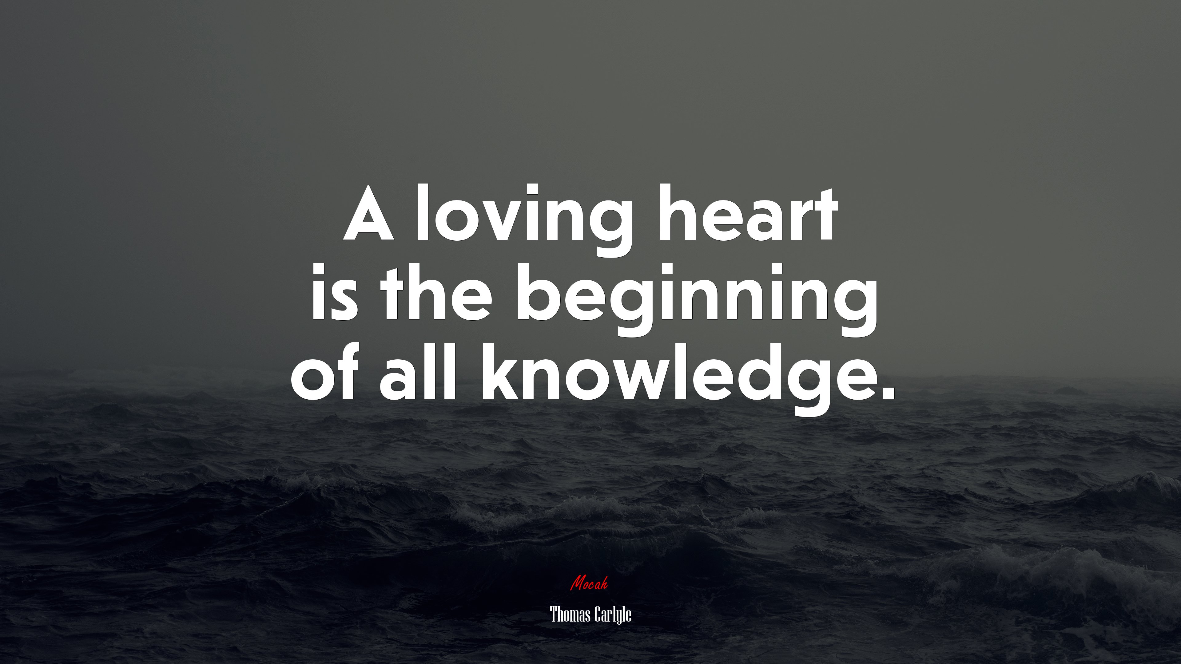 A loving heart is the beginning of all knowledge. | Thomas Carlyle quote HD Wallpaper