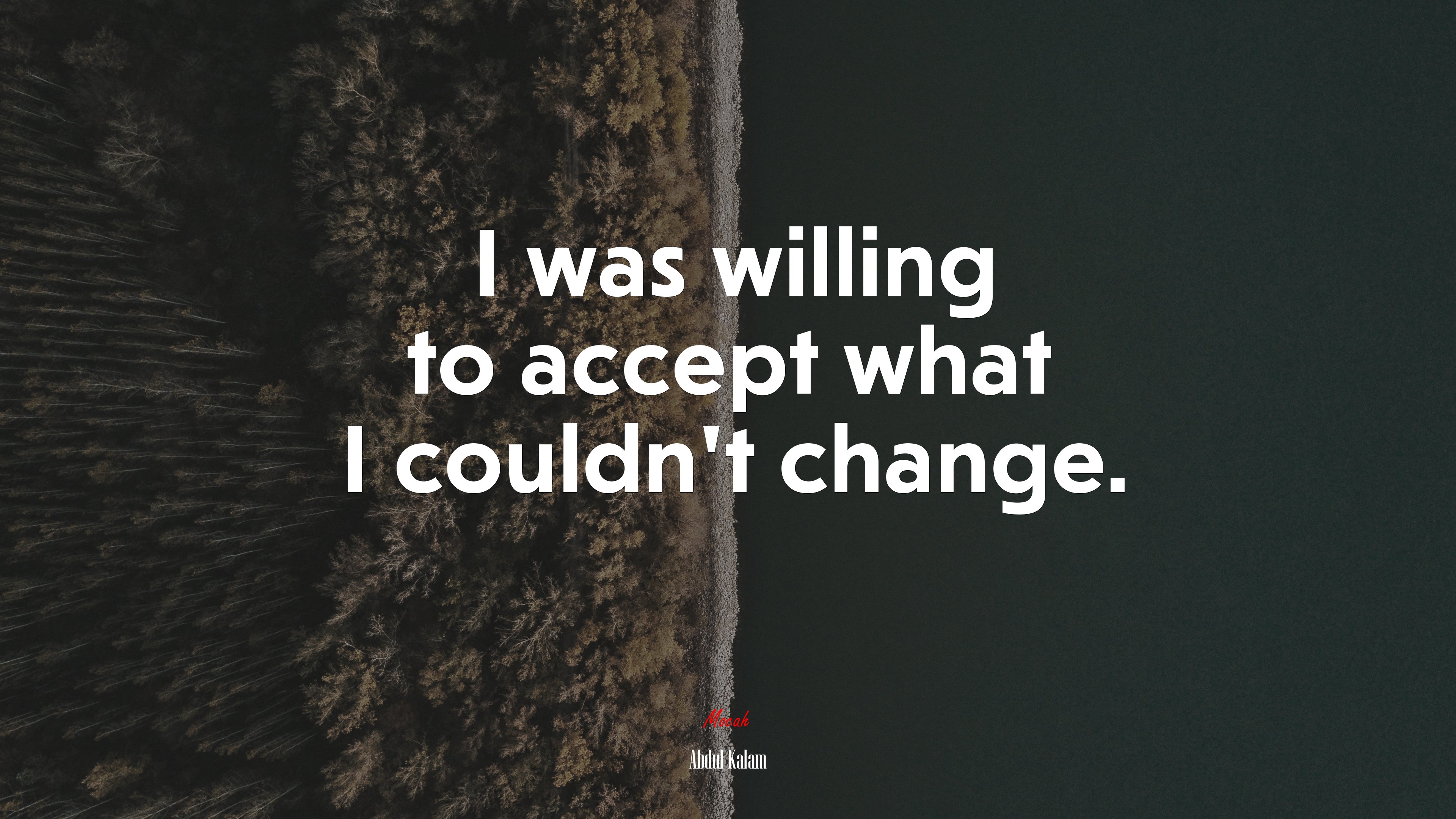 I was willing to accept what I couldn’t change. | Abdul Kalam quote HD Wallpaper