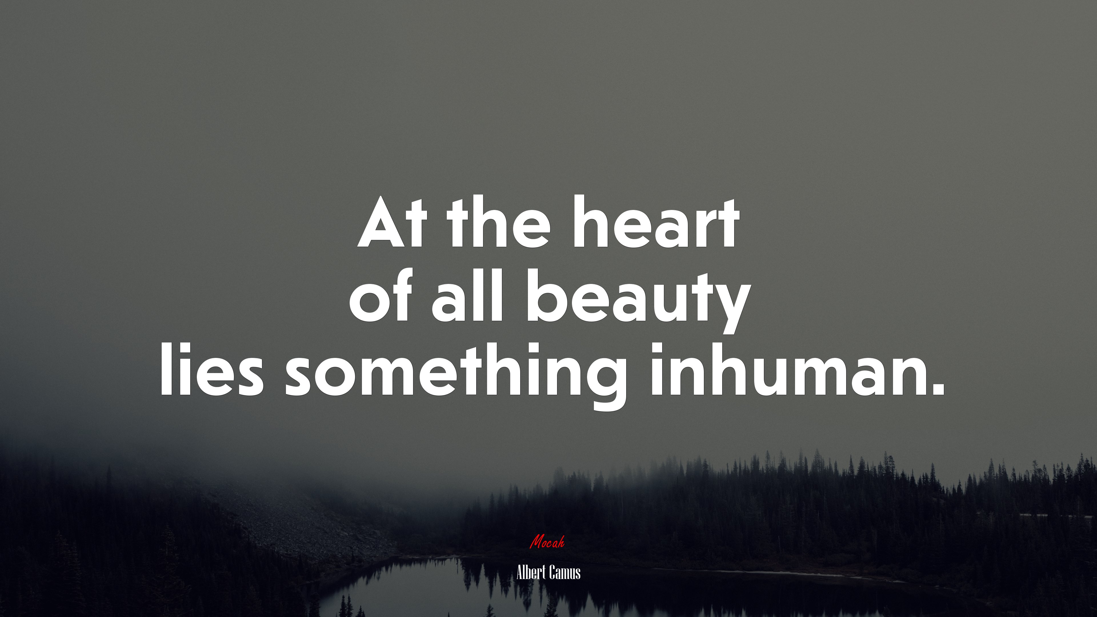 At the heart of all beauty lies something inhuman. | Albert Camus quote HD Wallpaper