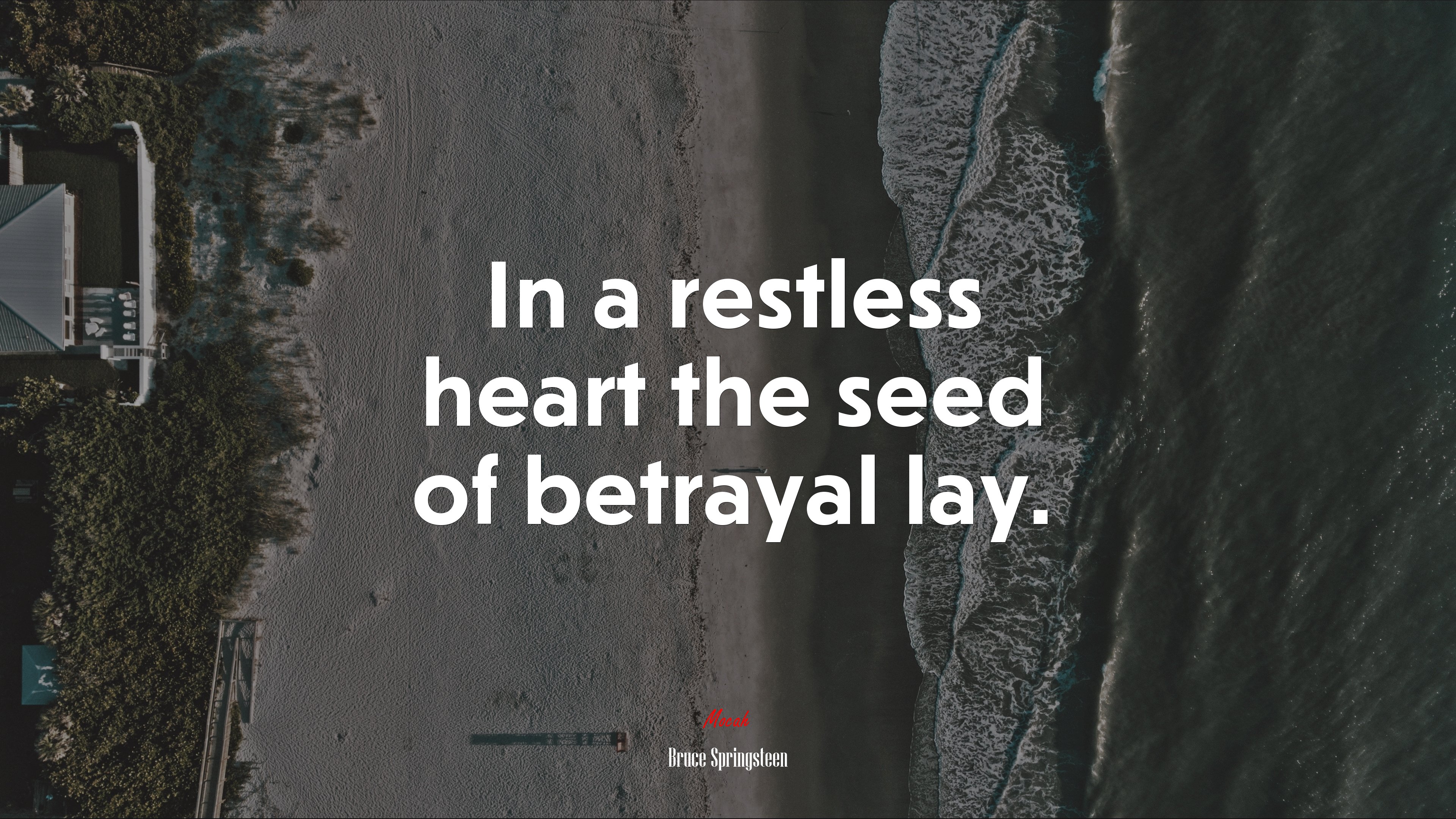In a restless heart the seed of betrayal lay. | Bruce Springsteen quote HD Wallpaper