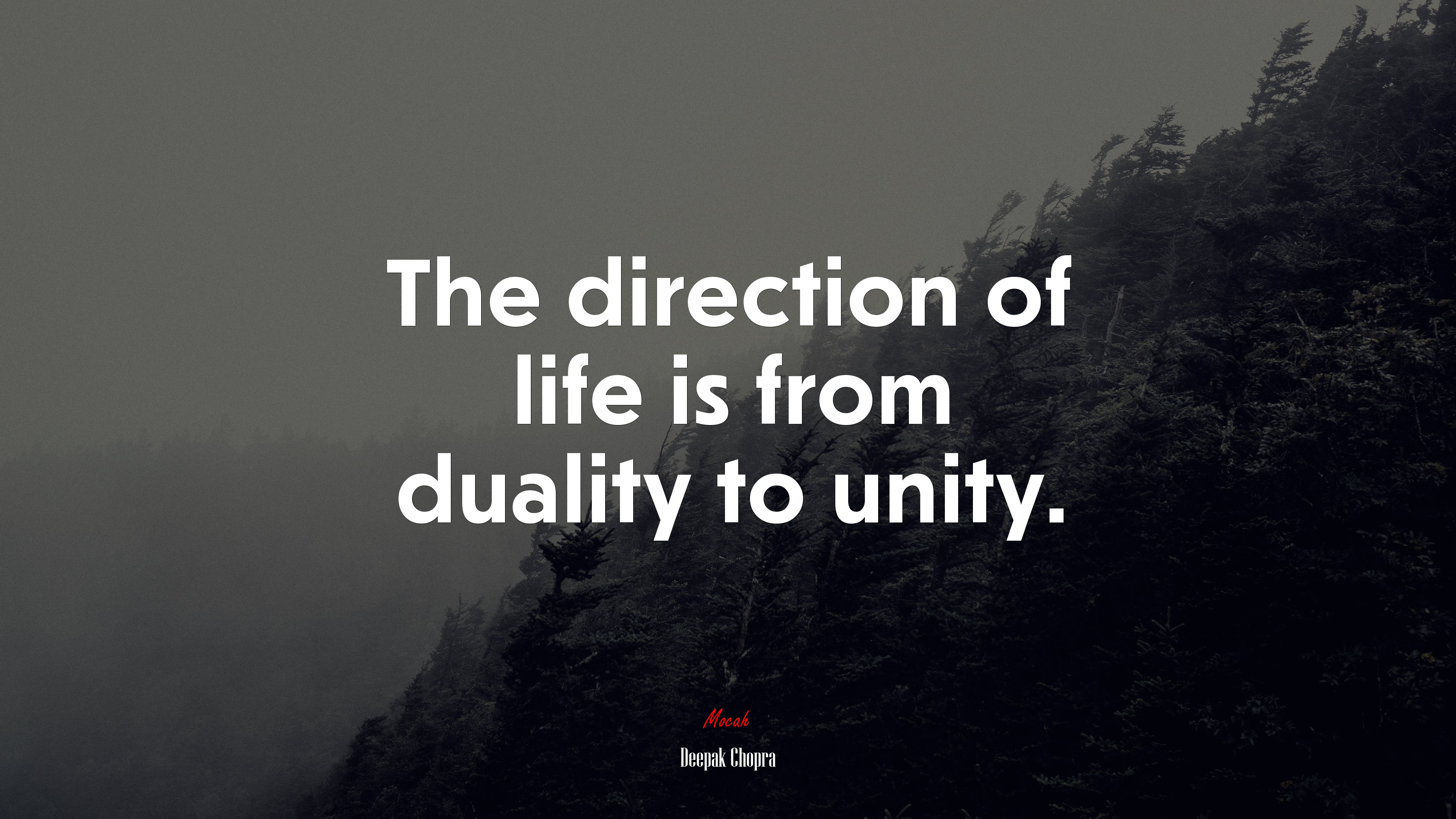 The direction of life is from duality to unity. | Deepak Chopra quote HD Wallpaper
