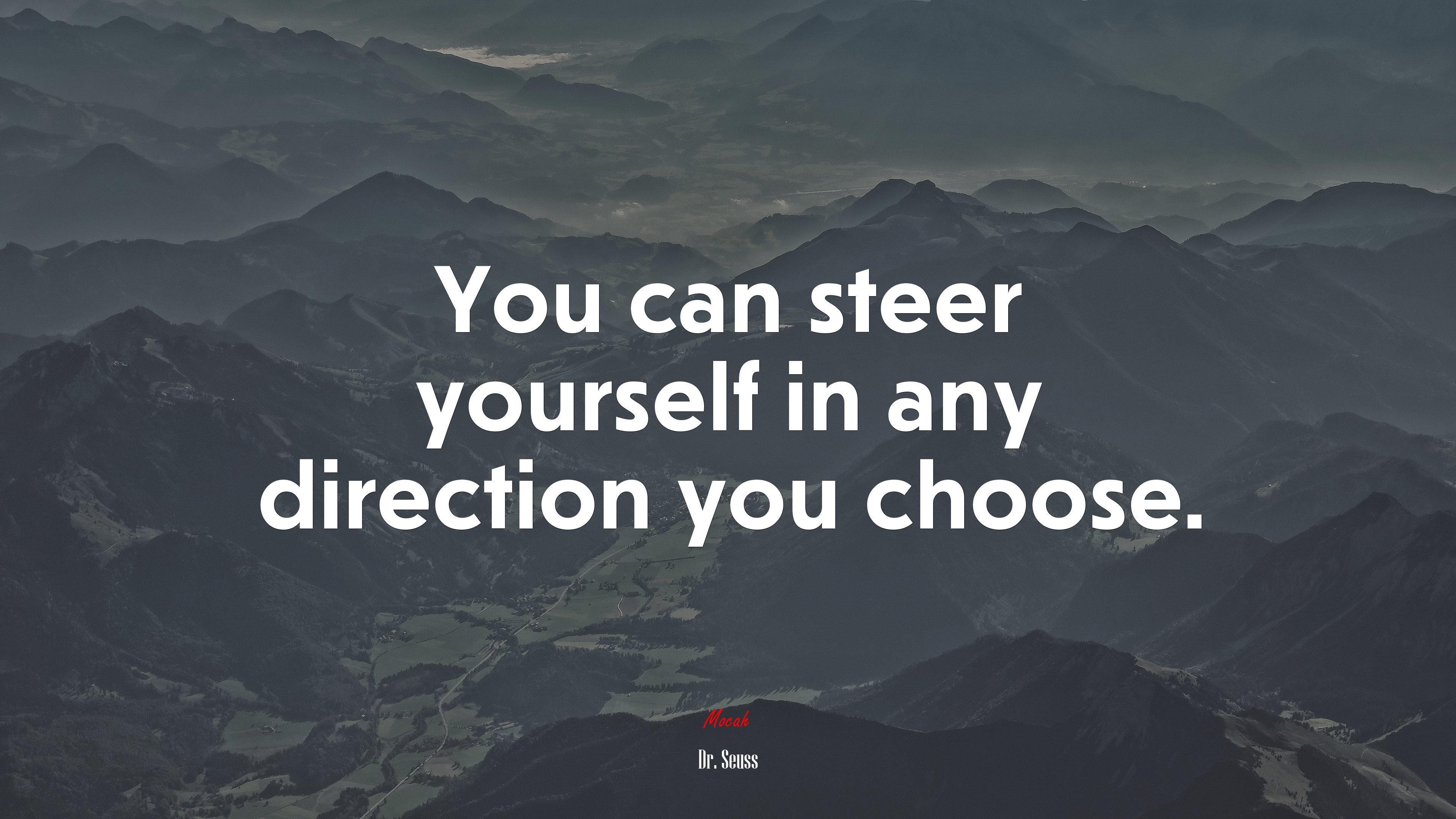 You can steer yourself in any direction you choose. | Dr. Seuss quote HD Wallpaper