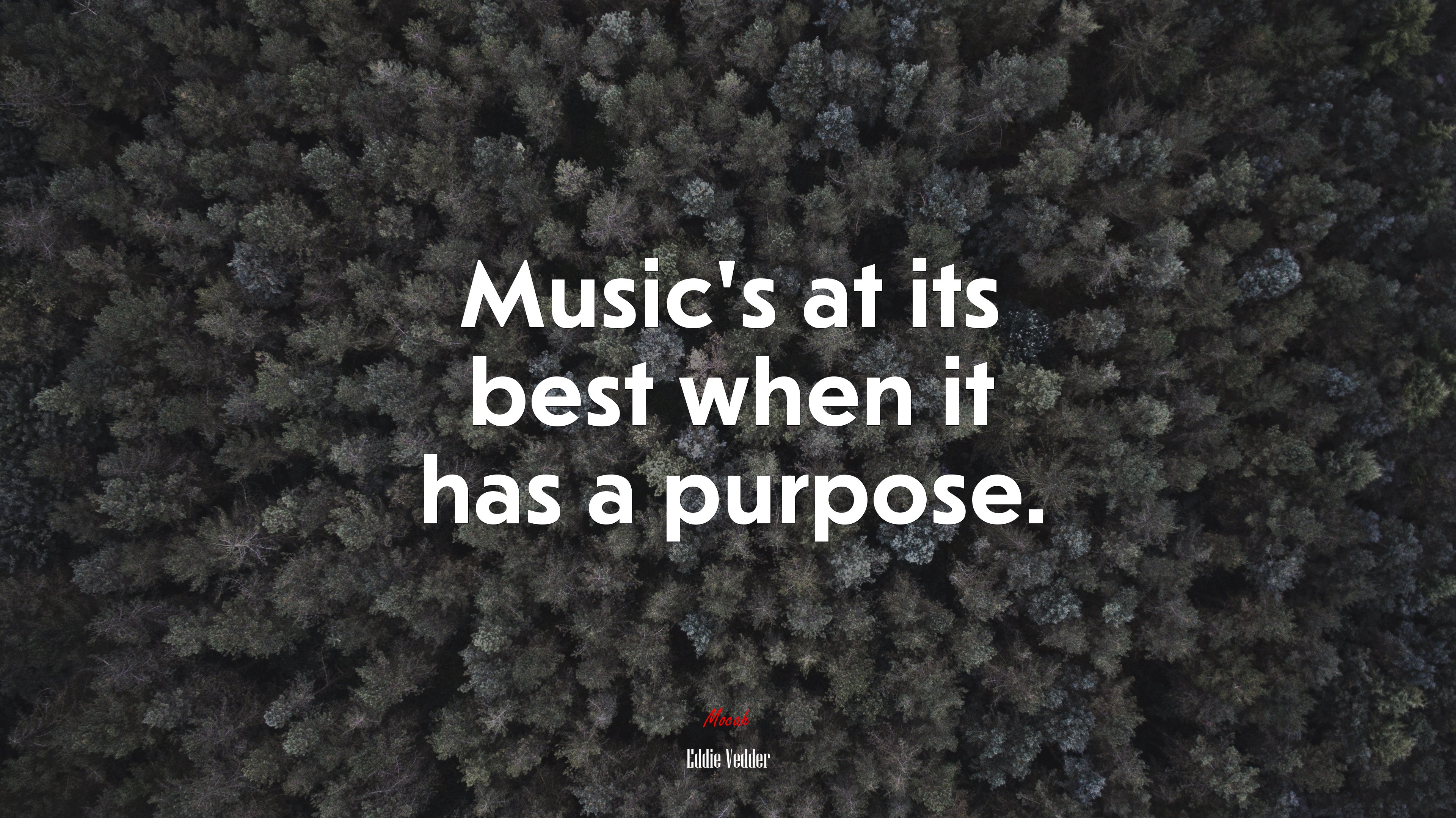 Music’s at its best when it has a purpose. | Eddie Vedder quote HD Wallpaper
