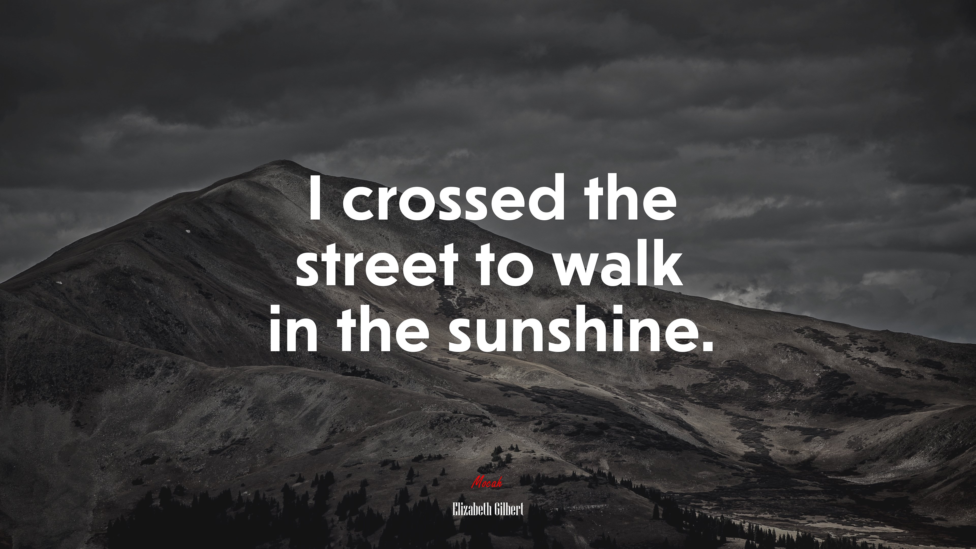 I crossed the street to walk in the sunshine. | Elizabeth Gilbert quote HD Wallpaper
