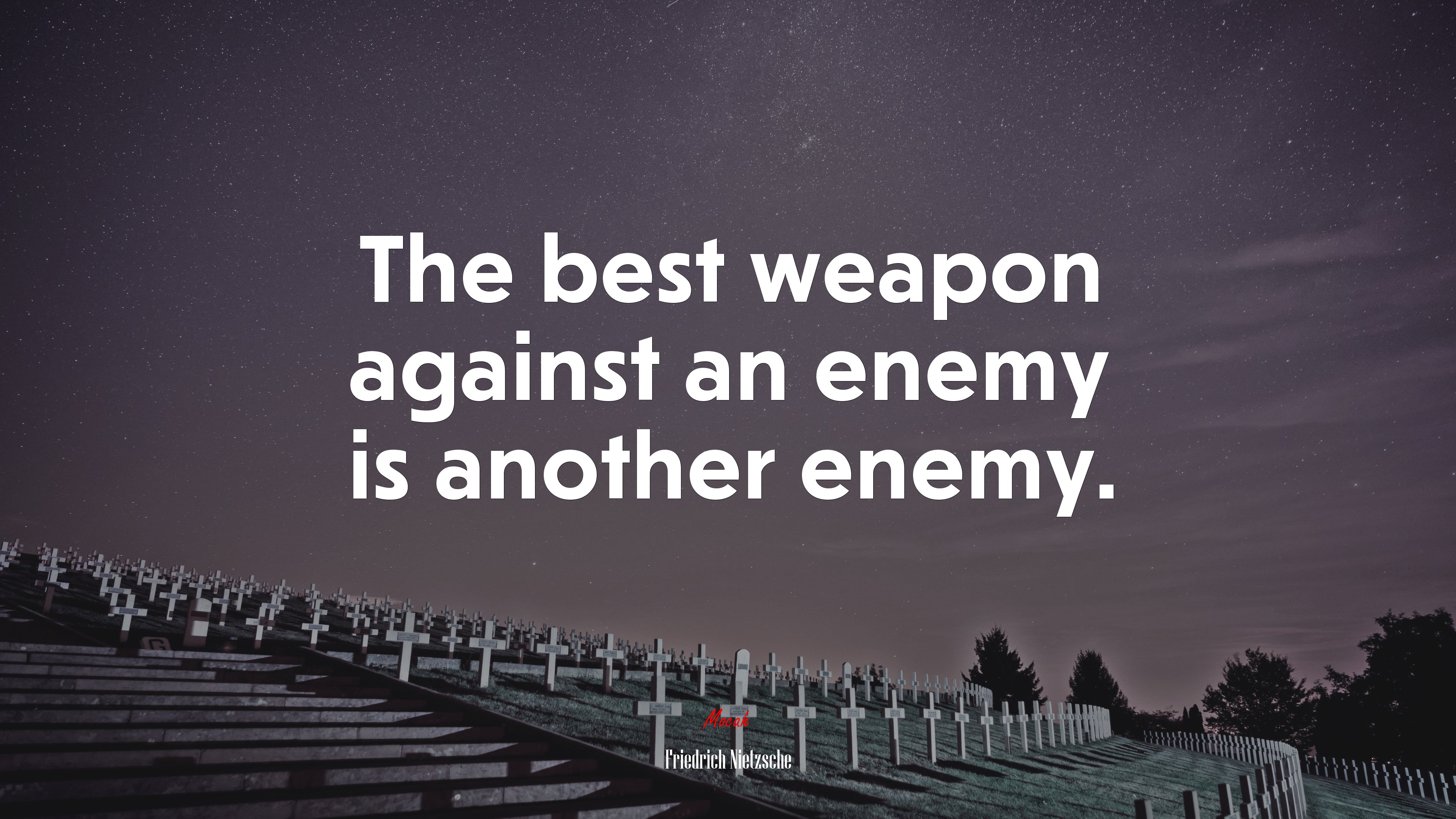 The best weapon against an enemy is another enemy. | Friedrich Nietzsche quote HD Wallpaper