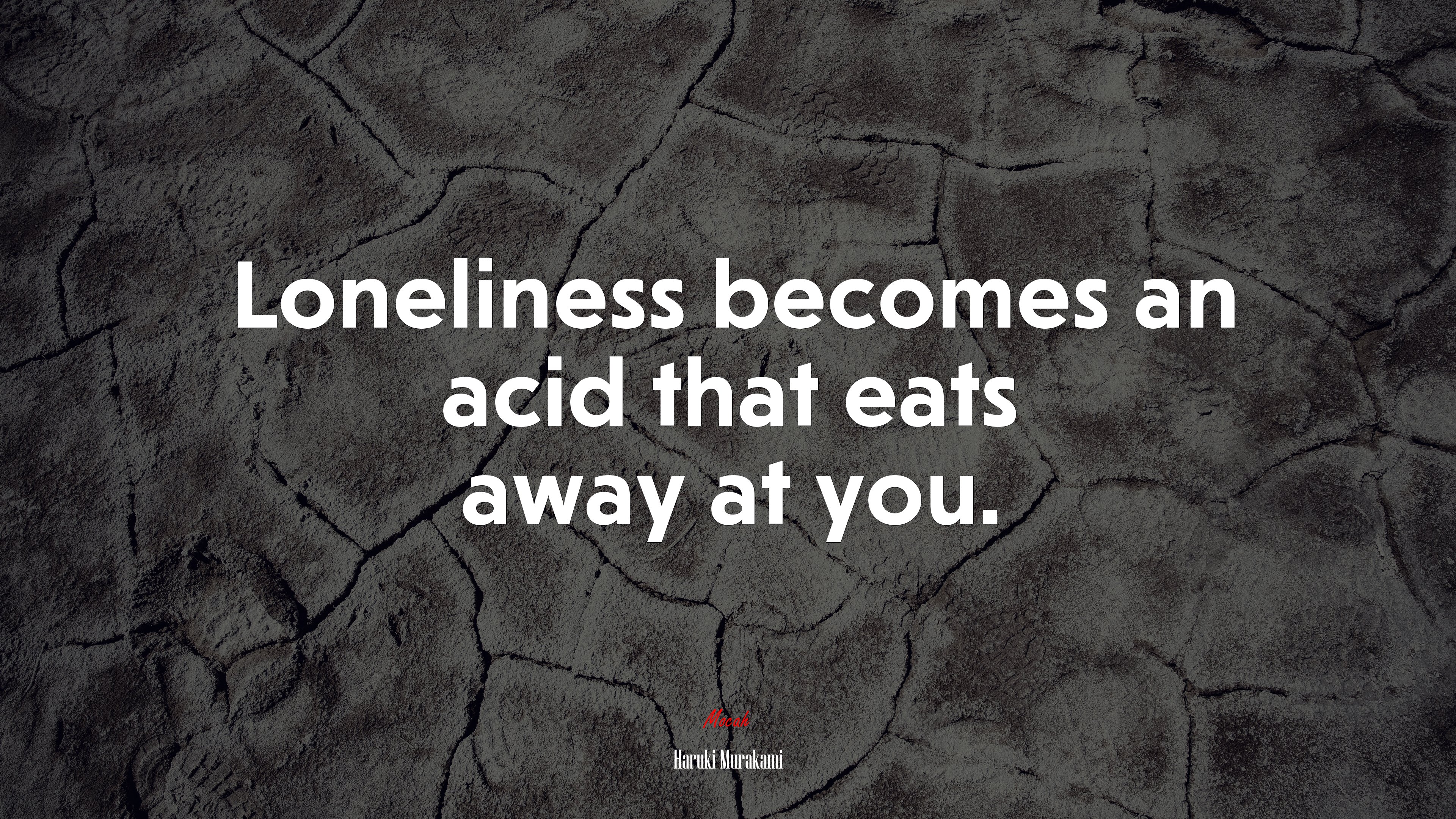 Loneliness becomes an acid that eats away at you. | Haruki Murakami quote HD Wallpaper