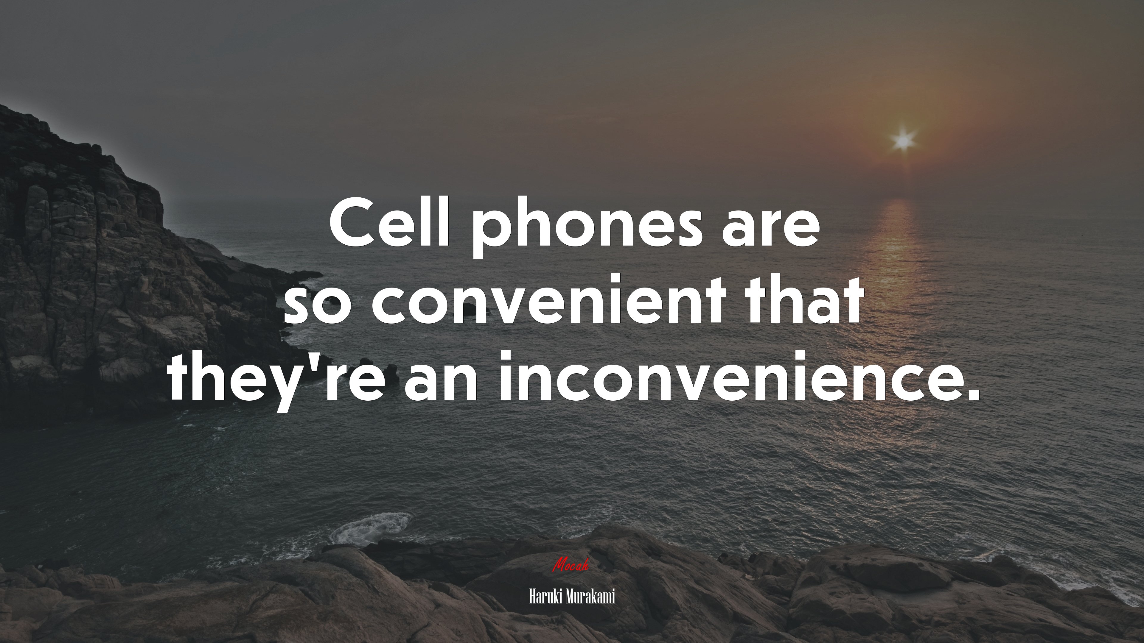 Cell phones are so convenient that they’re an inconvenience. | Haruki Murakami quote HD Wallpaper