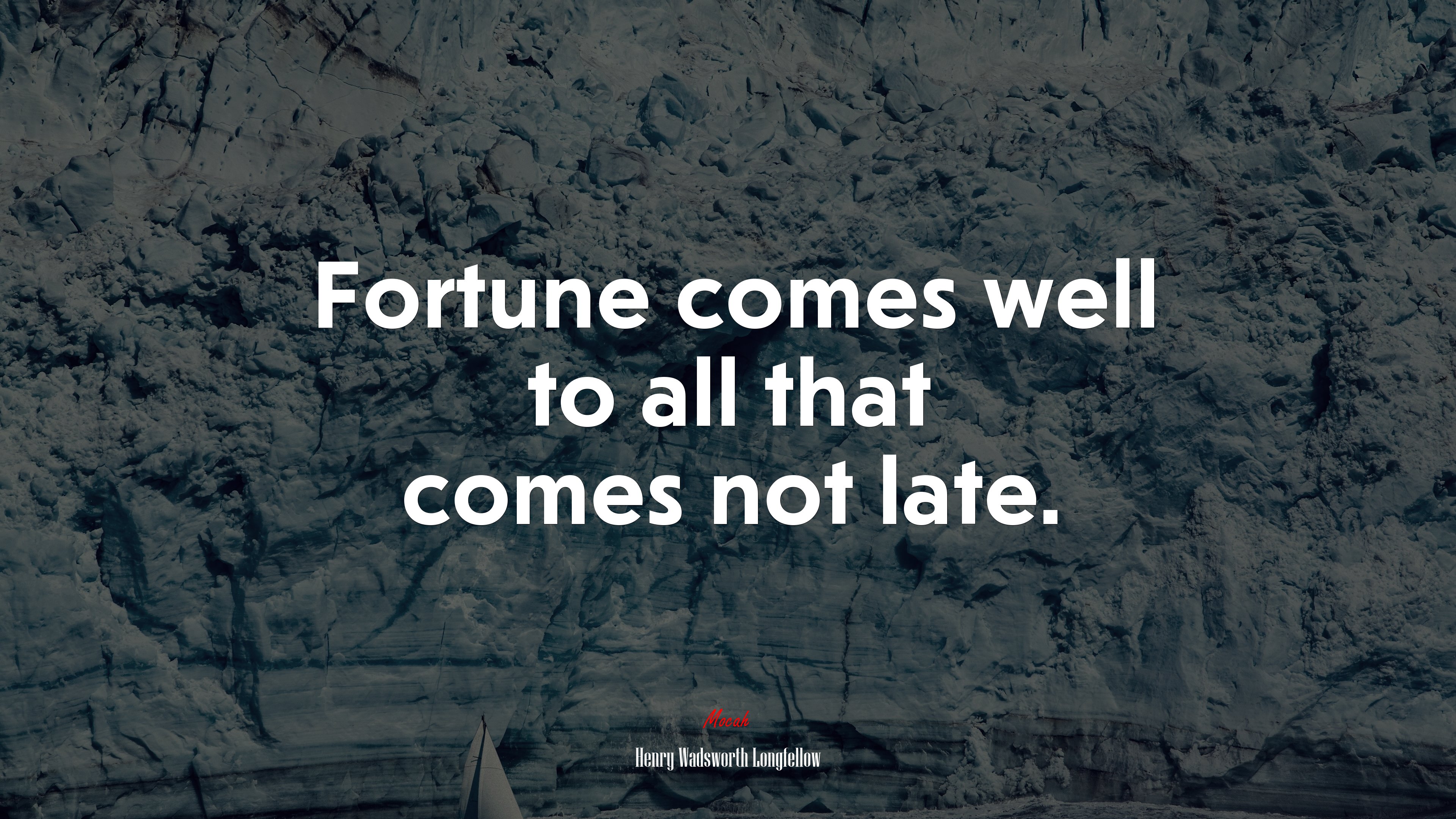 Fortune comes well to all that comes not late. | Henry Wadsworth Longfellow quote HD Wallpaper