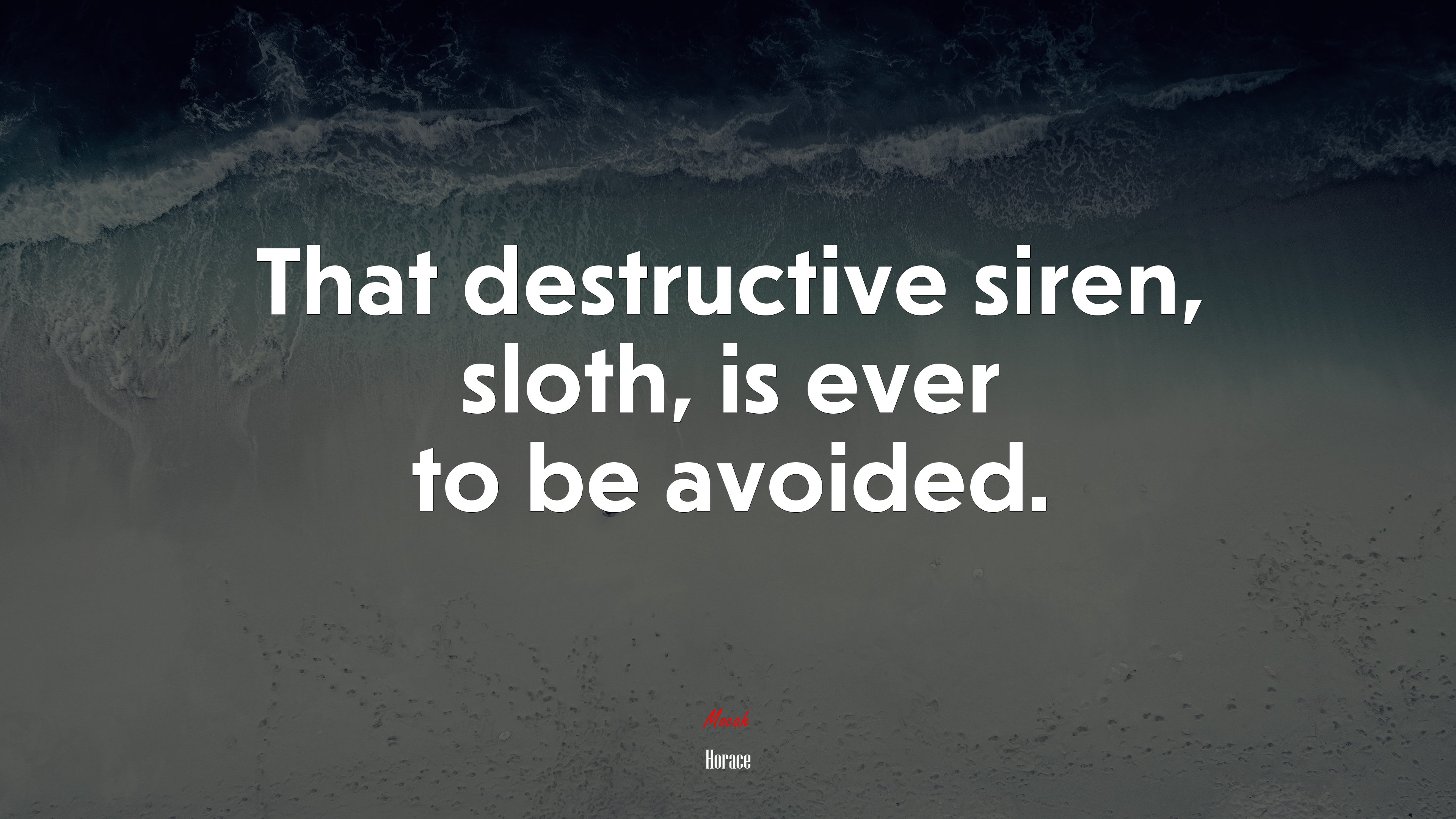 That destructive siren, sloth, is ever to be avoided. | Horace quote HD Wallpaper