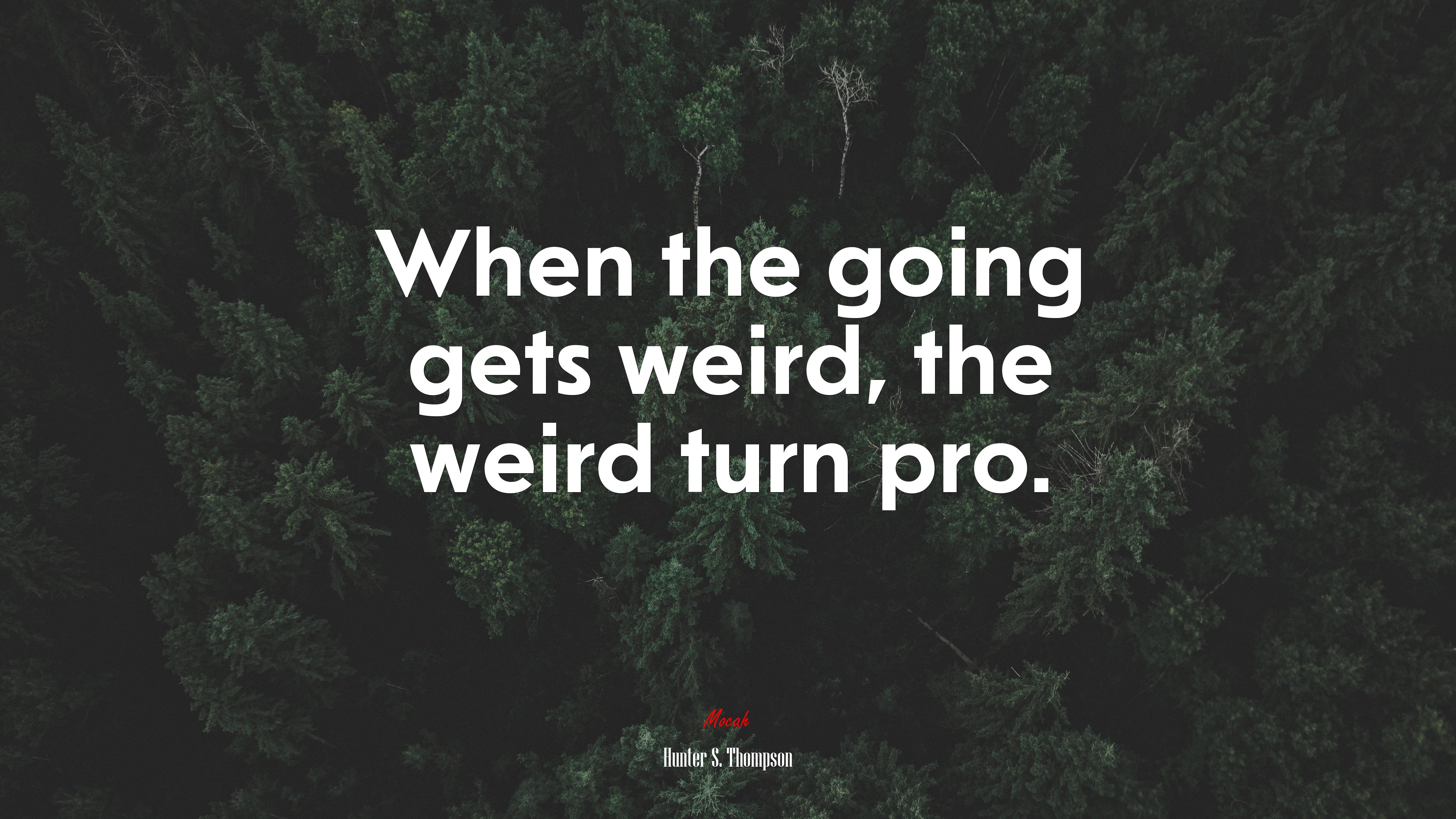 When the going gets weird, the weird turn pro. | Hunter S. Thompson quote HD Wallpaper