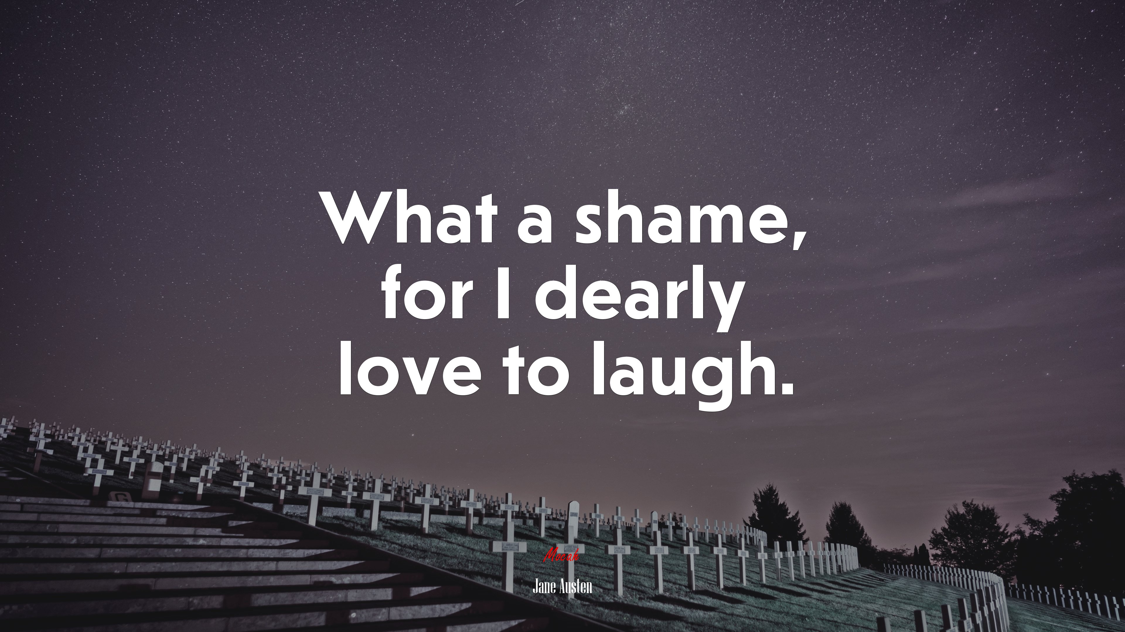 What a shame, for I dearly love to laugh. | Jane Austen quote HD Wallpaper