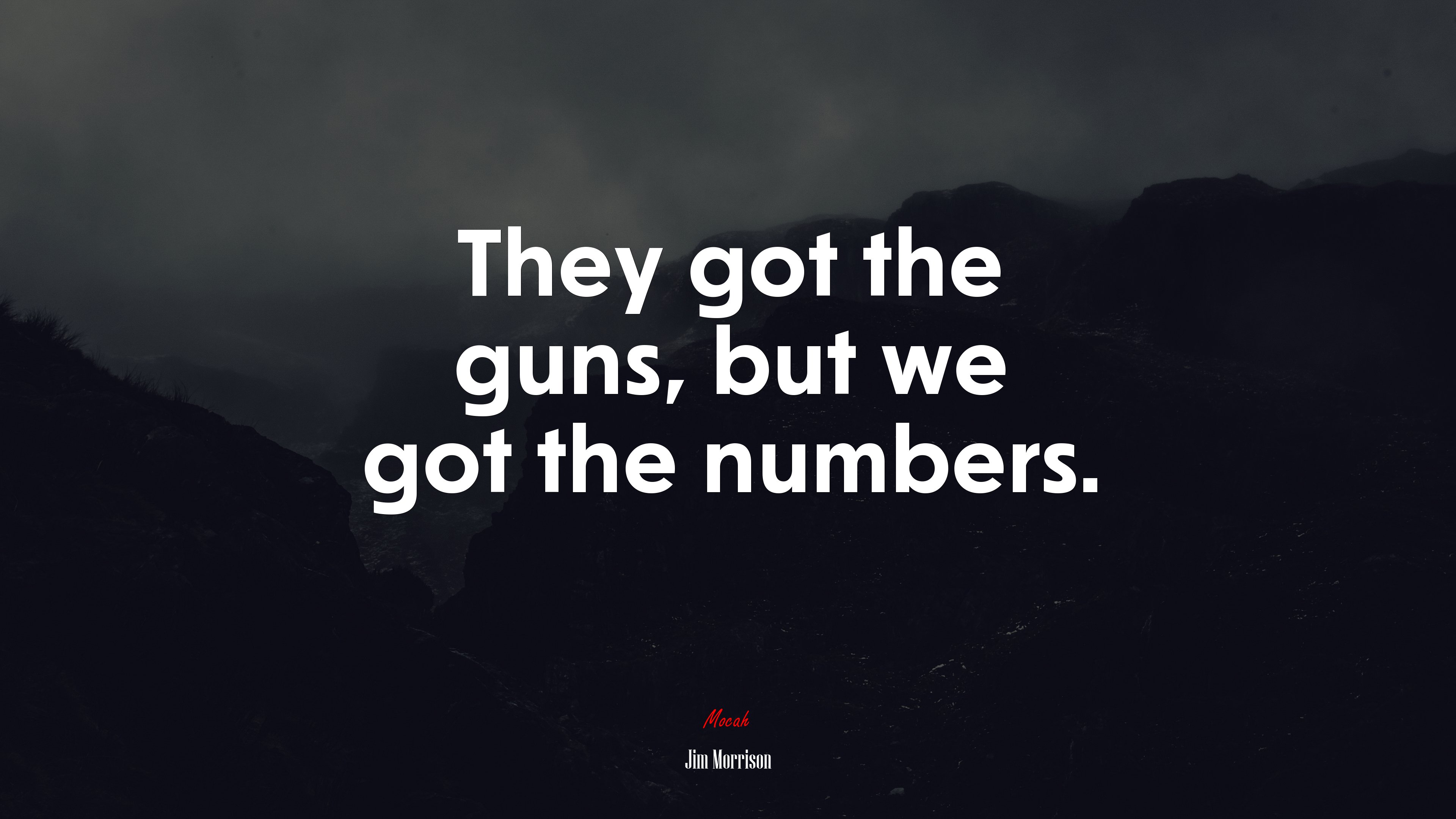 They got the guns, but we got the numbers. | Jim Morrison quote HD Wallpaper