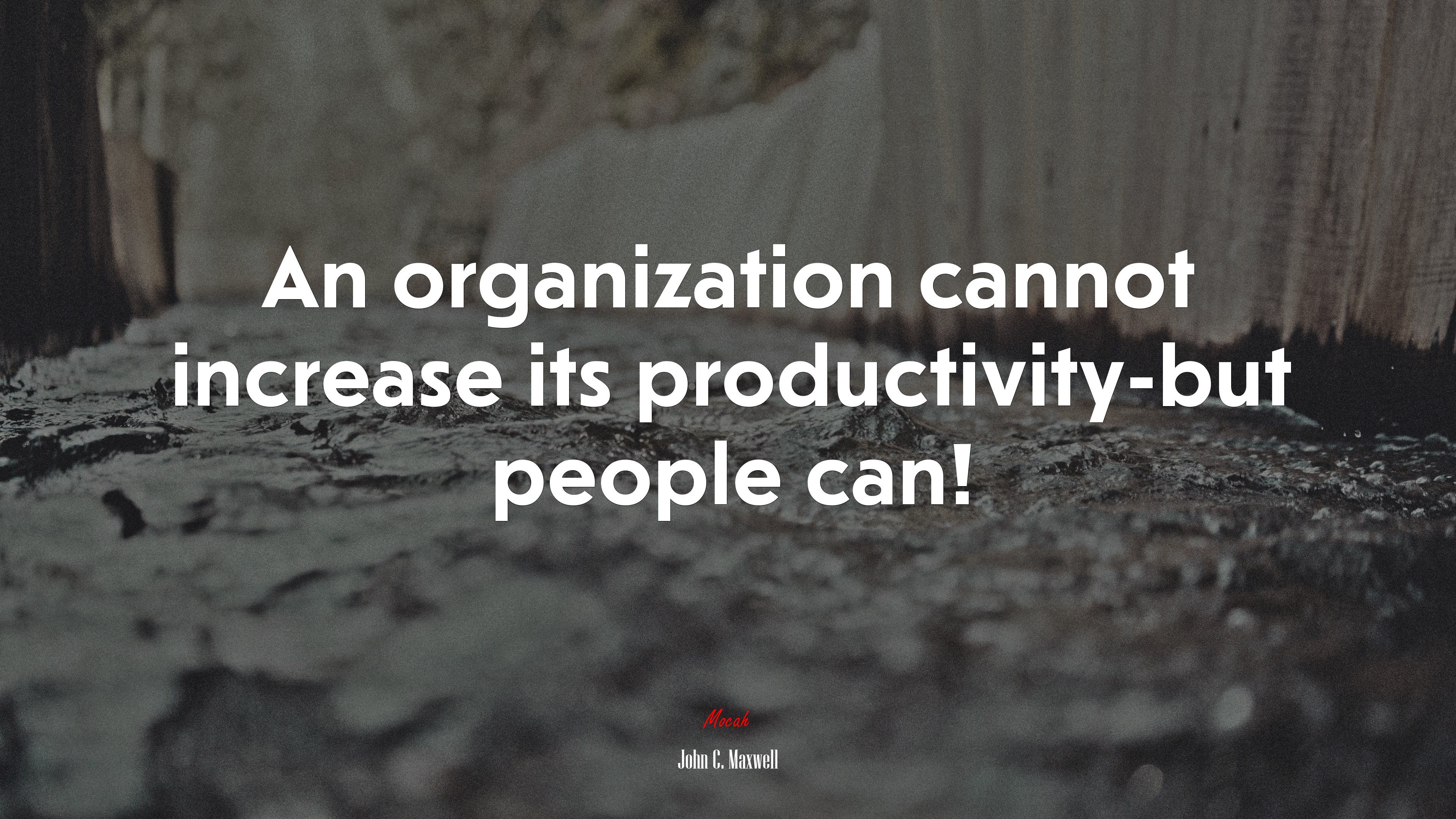 An organization cannot increase its productivity-but people can! | John C. Maxwell quote HD Wallpaper