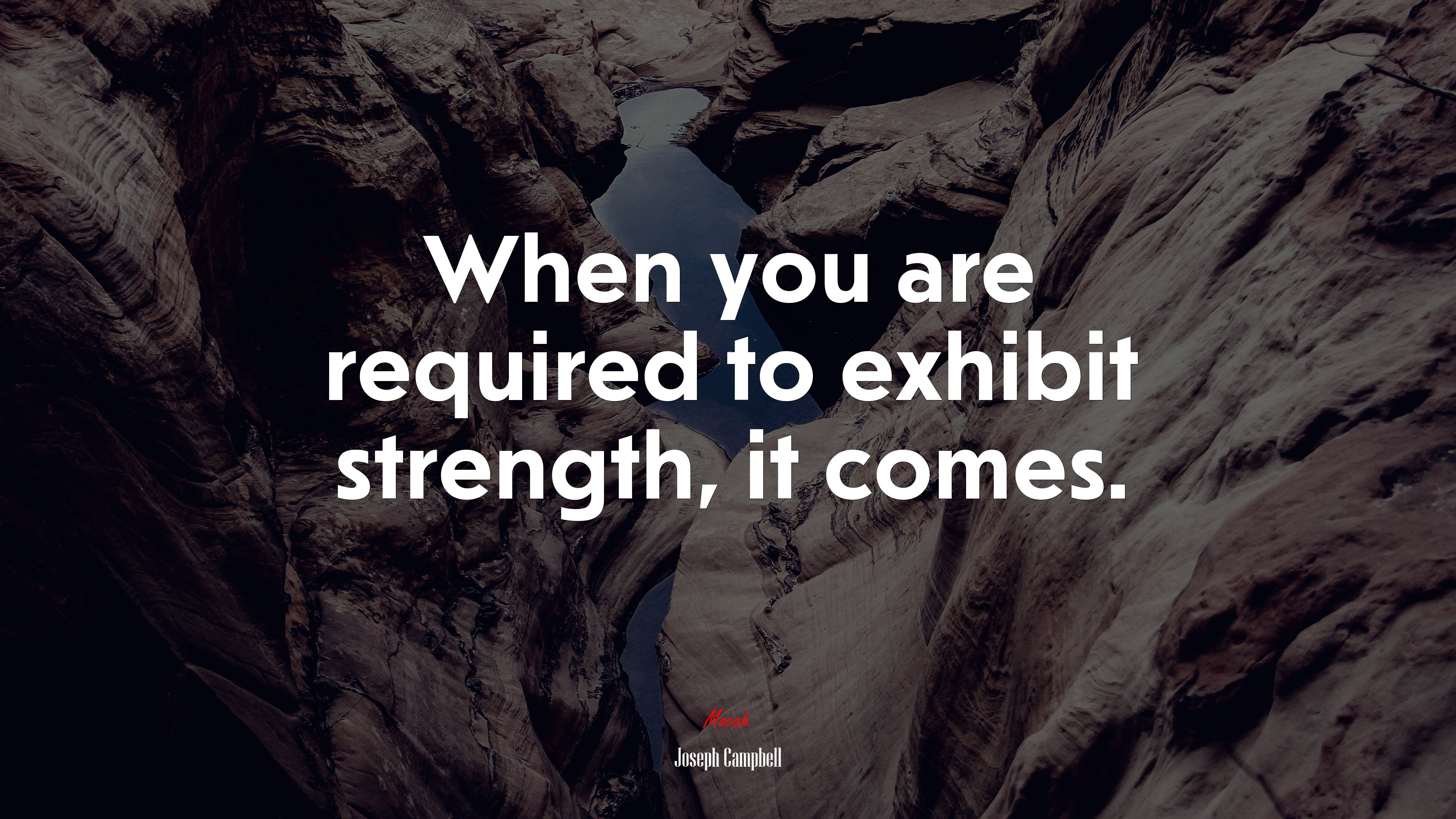 When you are required to exhibit strength, it comes. | Joseph Campbell quote HD Wallpaper