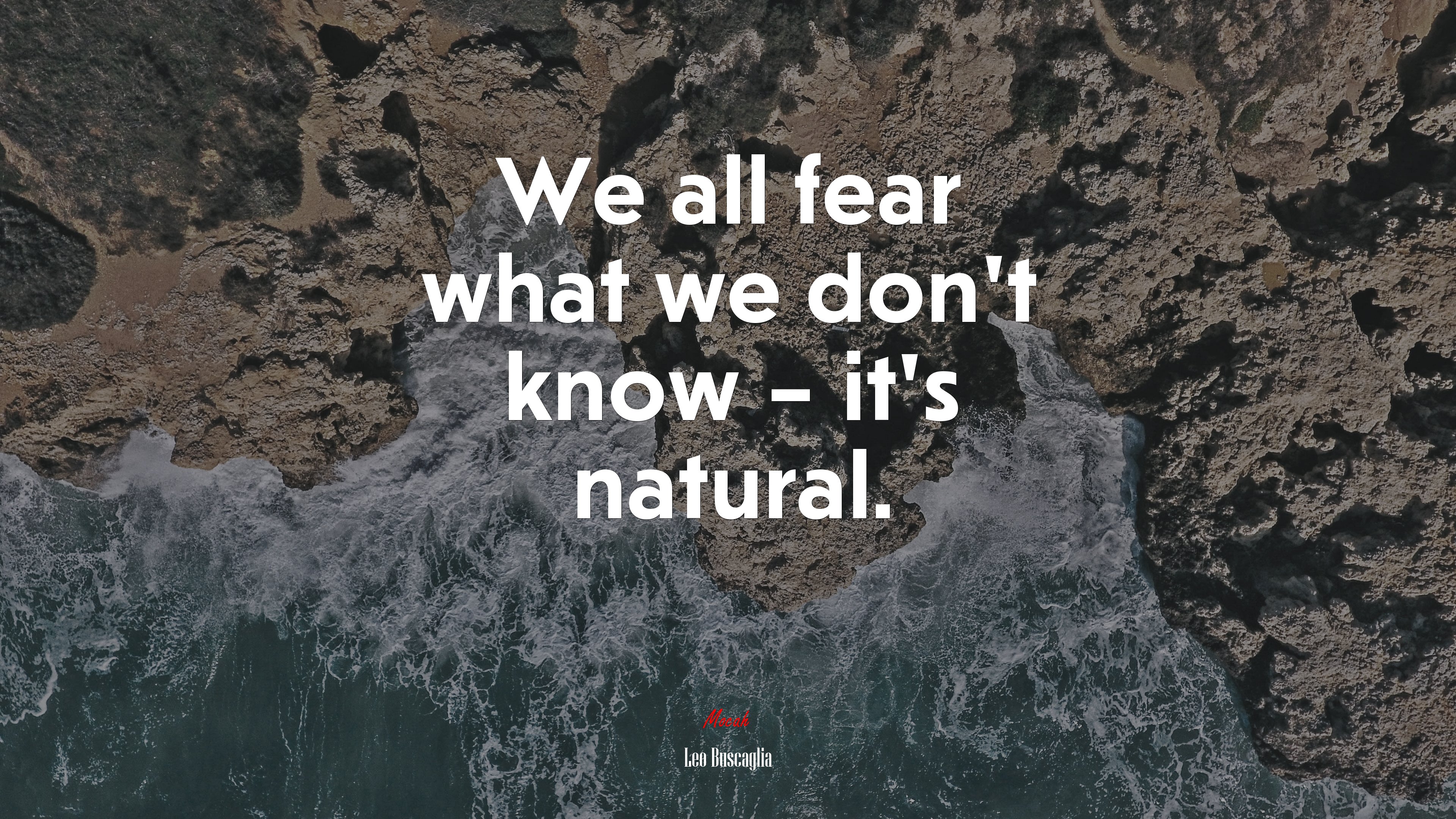 We all fear what we don’t know – it’s natural. | Leo Buscaglia quote HD Wallpaper