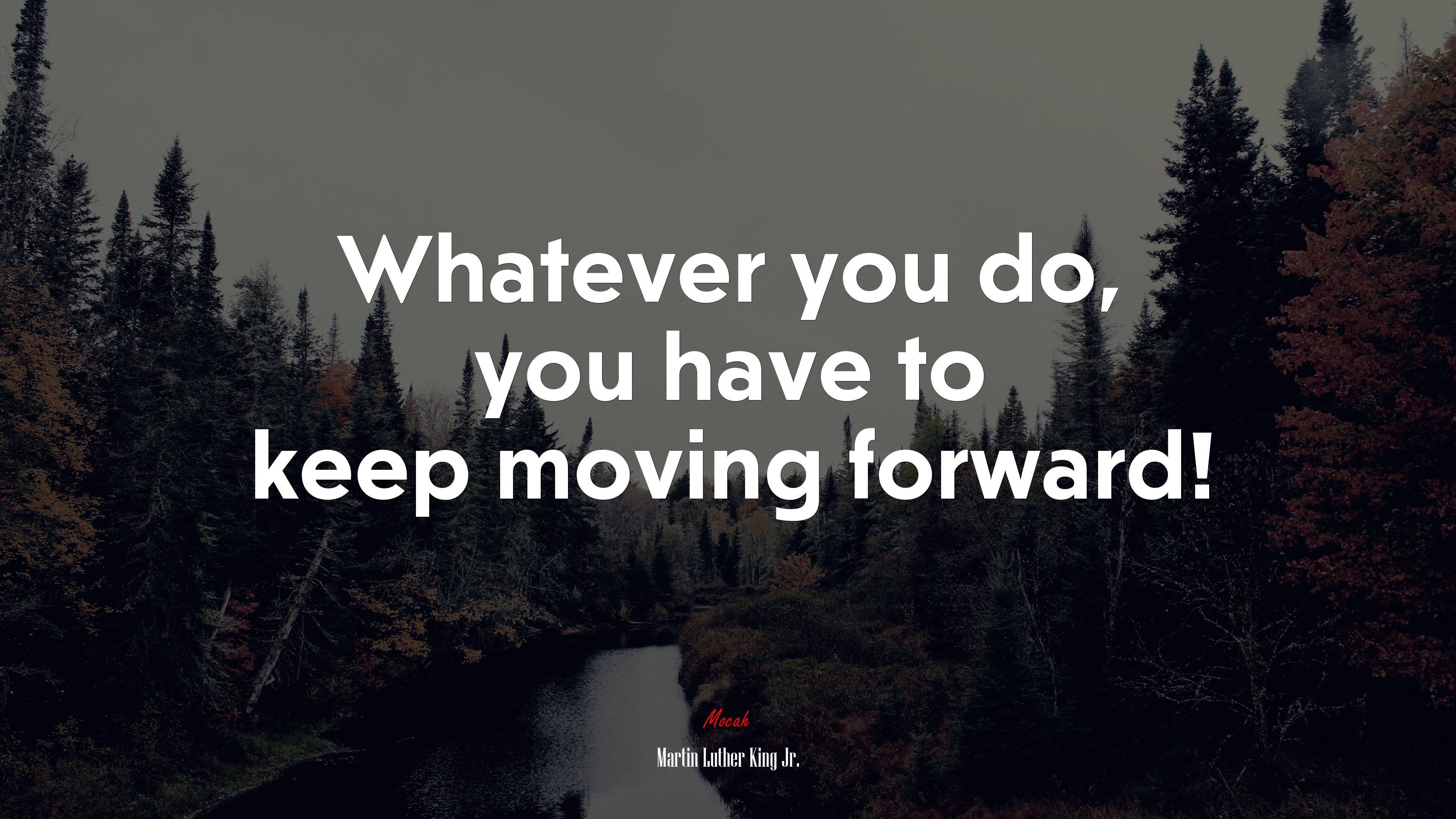 Whatever you do, you have to keep moving forward! | Martin Luther King Jr. quote HD Wallpaper
