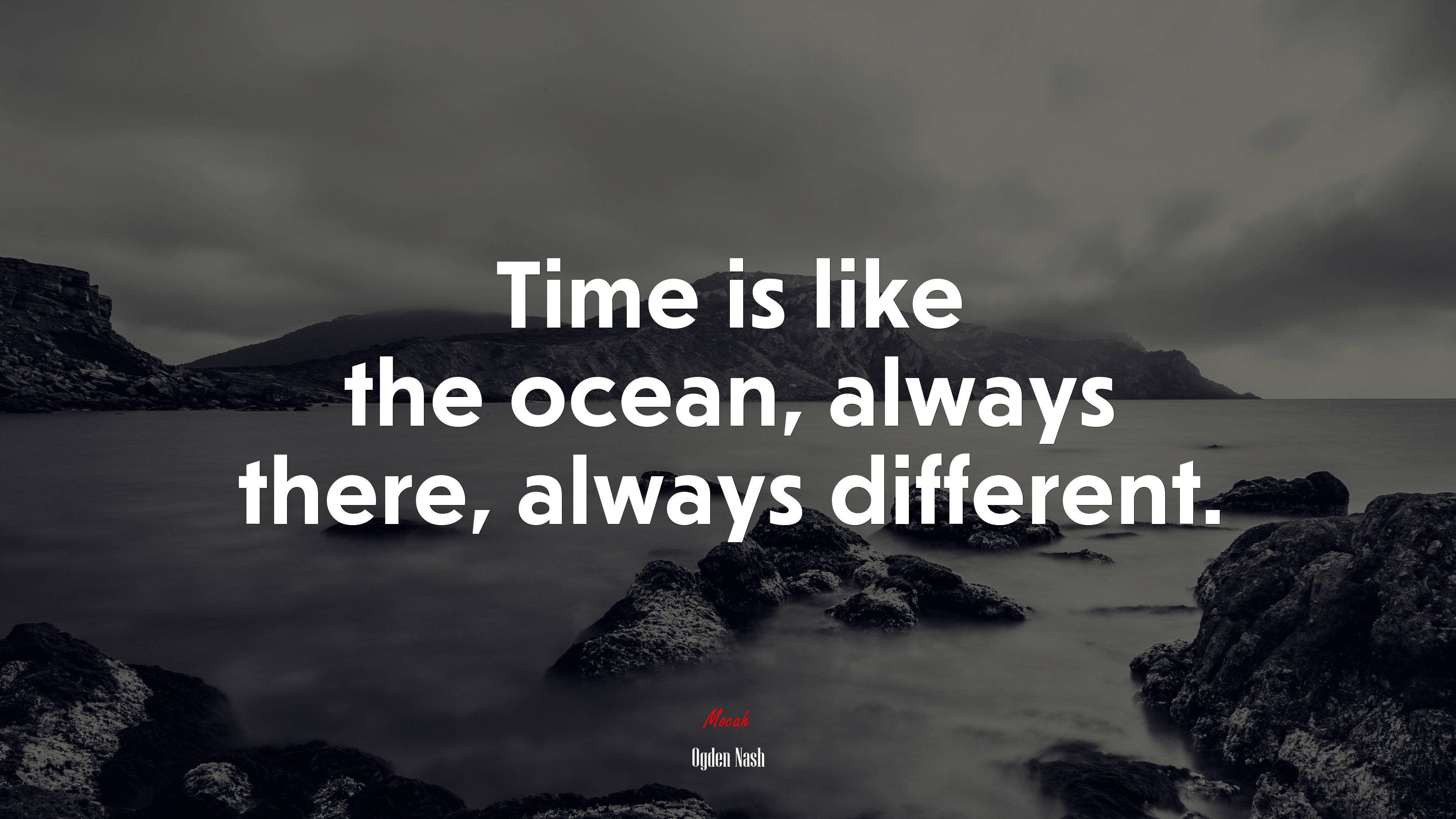 Time is like the ocean, always there, always different. | Ogden Nash quote HD Wallpaper