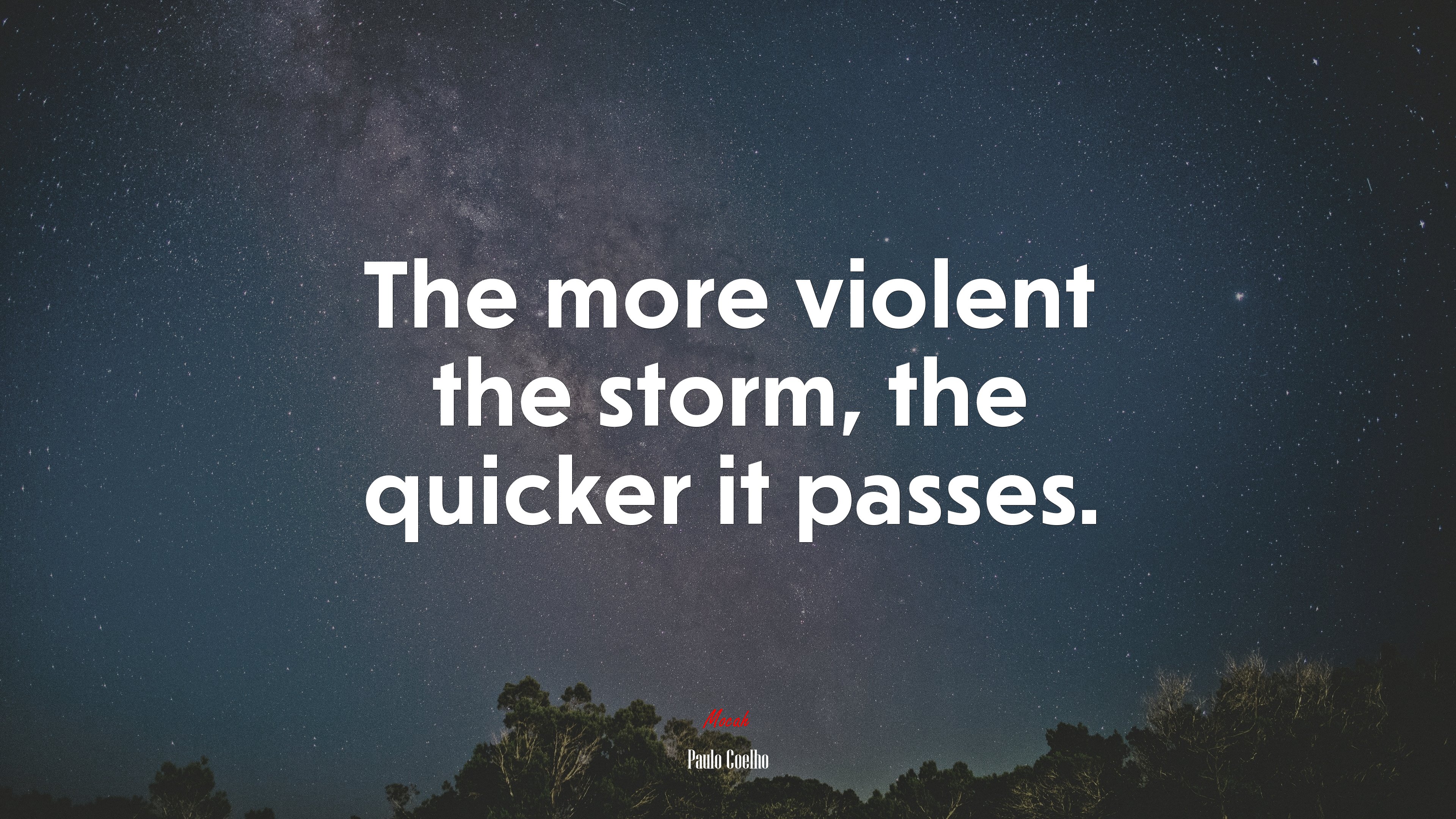 The more violent the storm, the quicker it passes. | Paulo Coelho quote HD Wallpaper