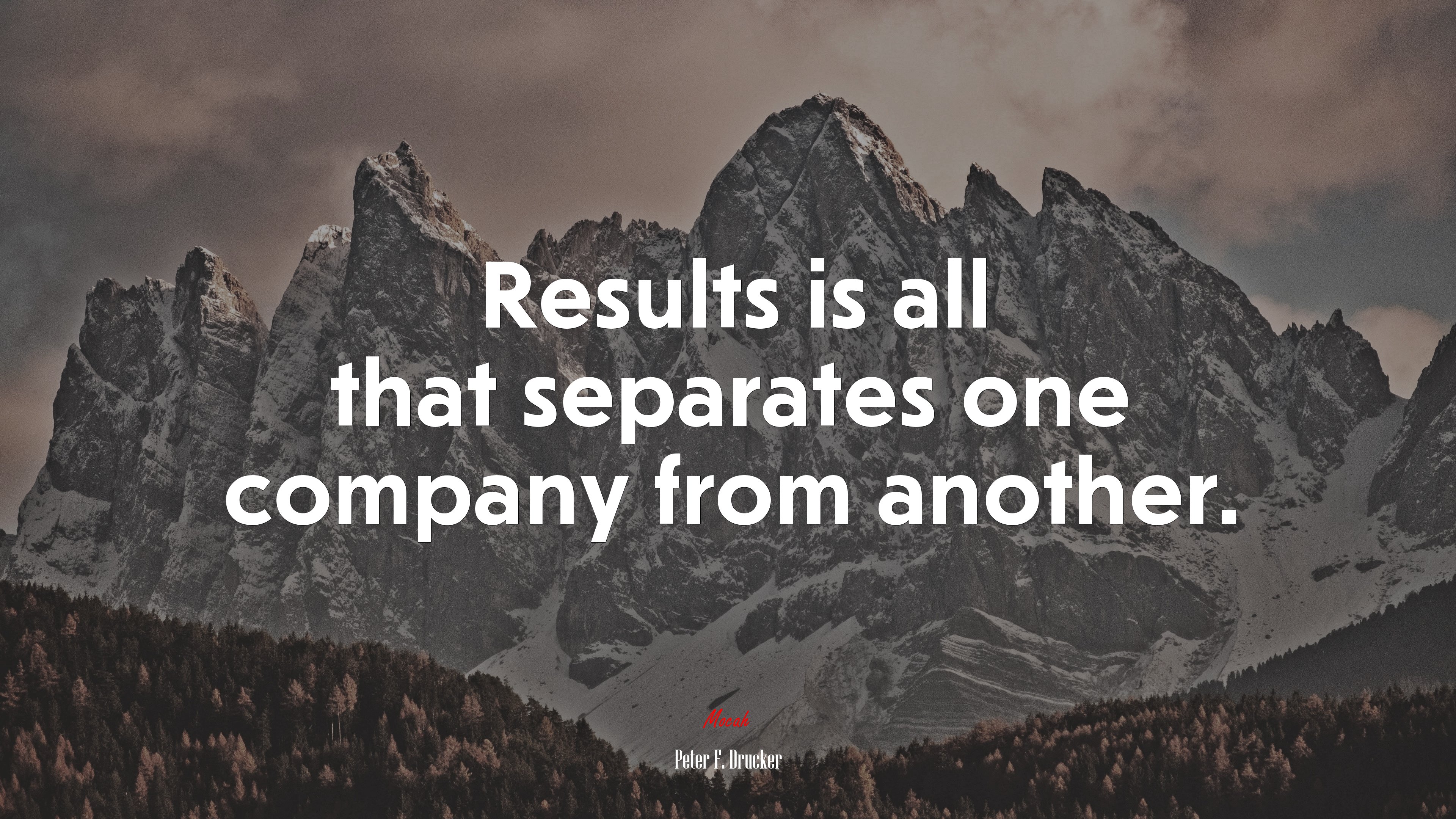 Results is all that separates one company from another. | Peter F. Drucker quote HD Wallpaper